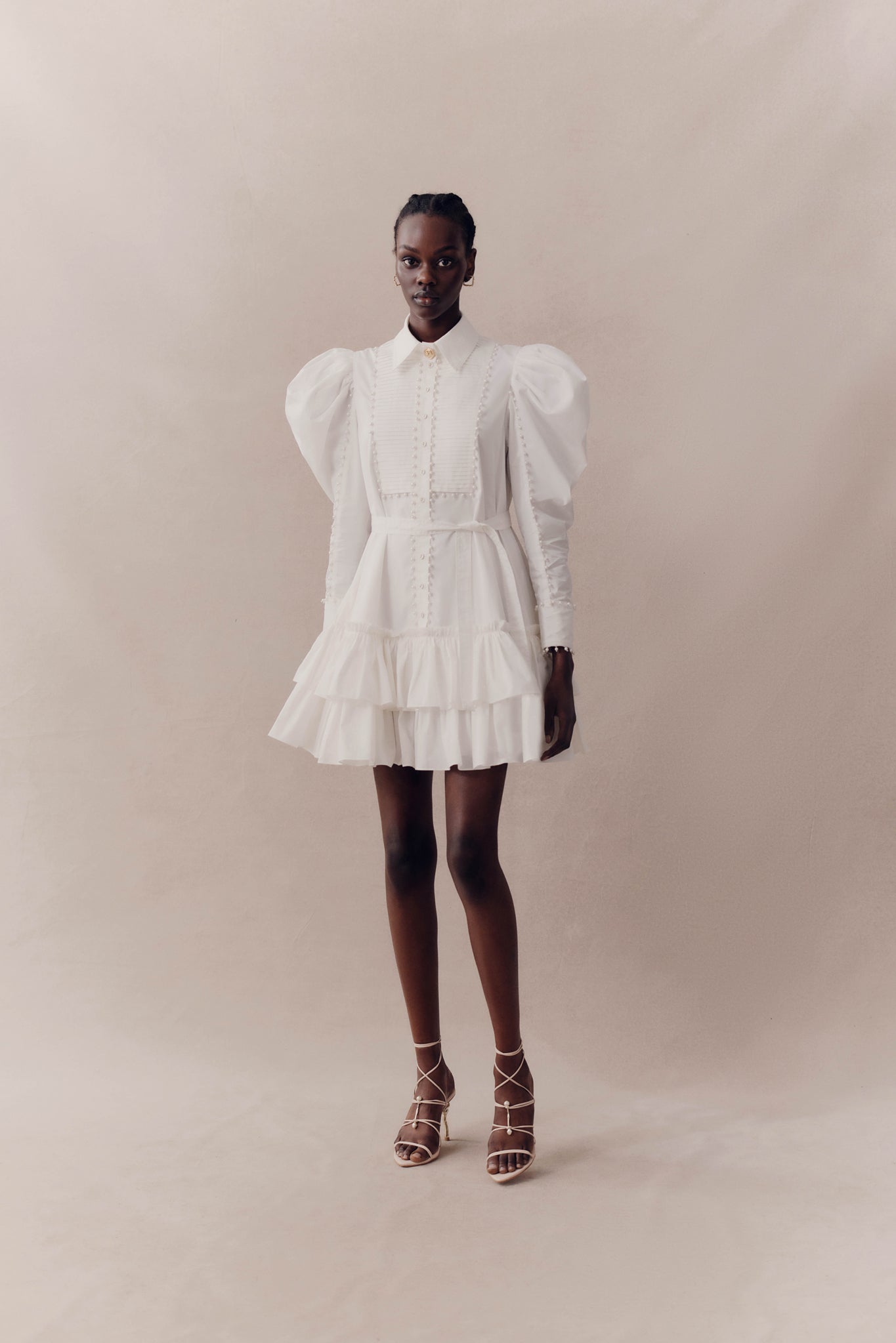 Florence Pearl Trim Mini Dress | Ivory | Aje – Aje World