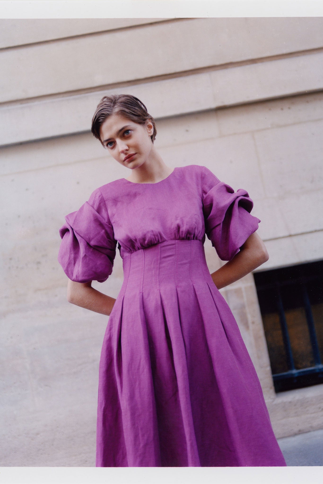 puff sleeve purple dress Lavender Floral Dress - Puff Sleeve Dress - Bustier Mini Dress