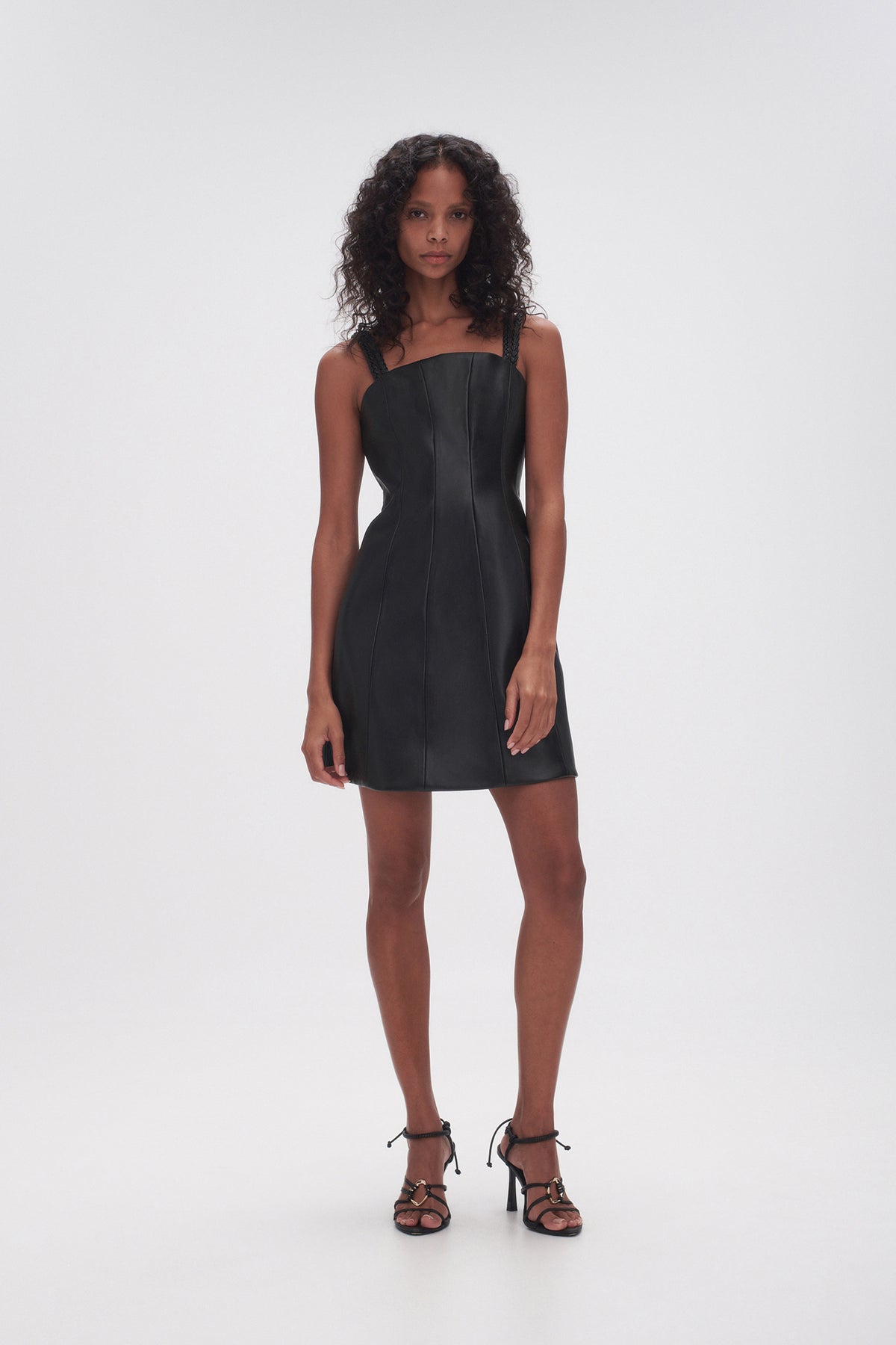 aje black mini dress Osa Braided | & Other Stories asymmetric pastel sequin slip dress Boning at bodice XS-4XB:XXS