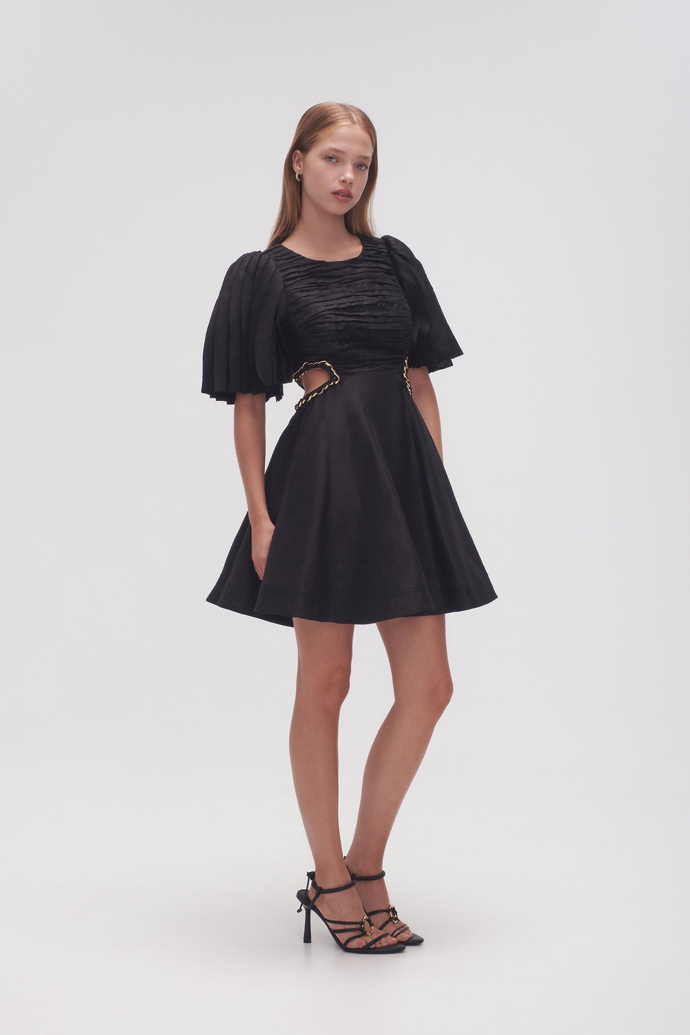 aje monica chainlink midi dress Monica Chainlink Midi Dress-BLACK / 4