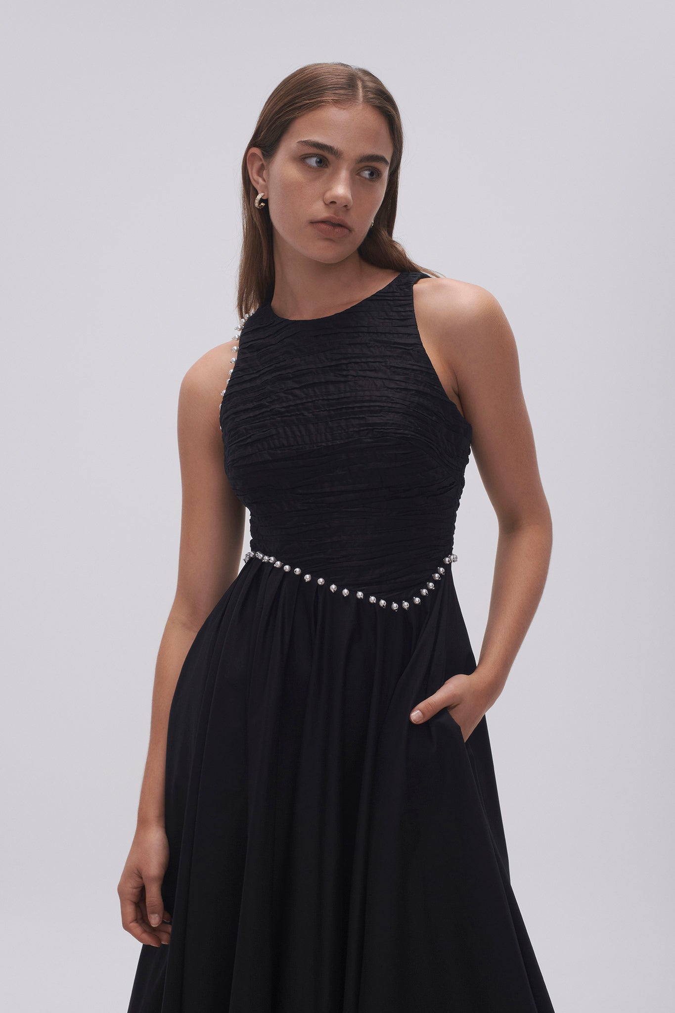 Florence Pearl Trim Midi Dress | Black | Aje – Aje ROW