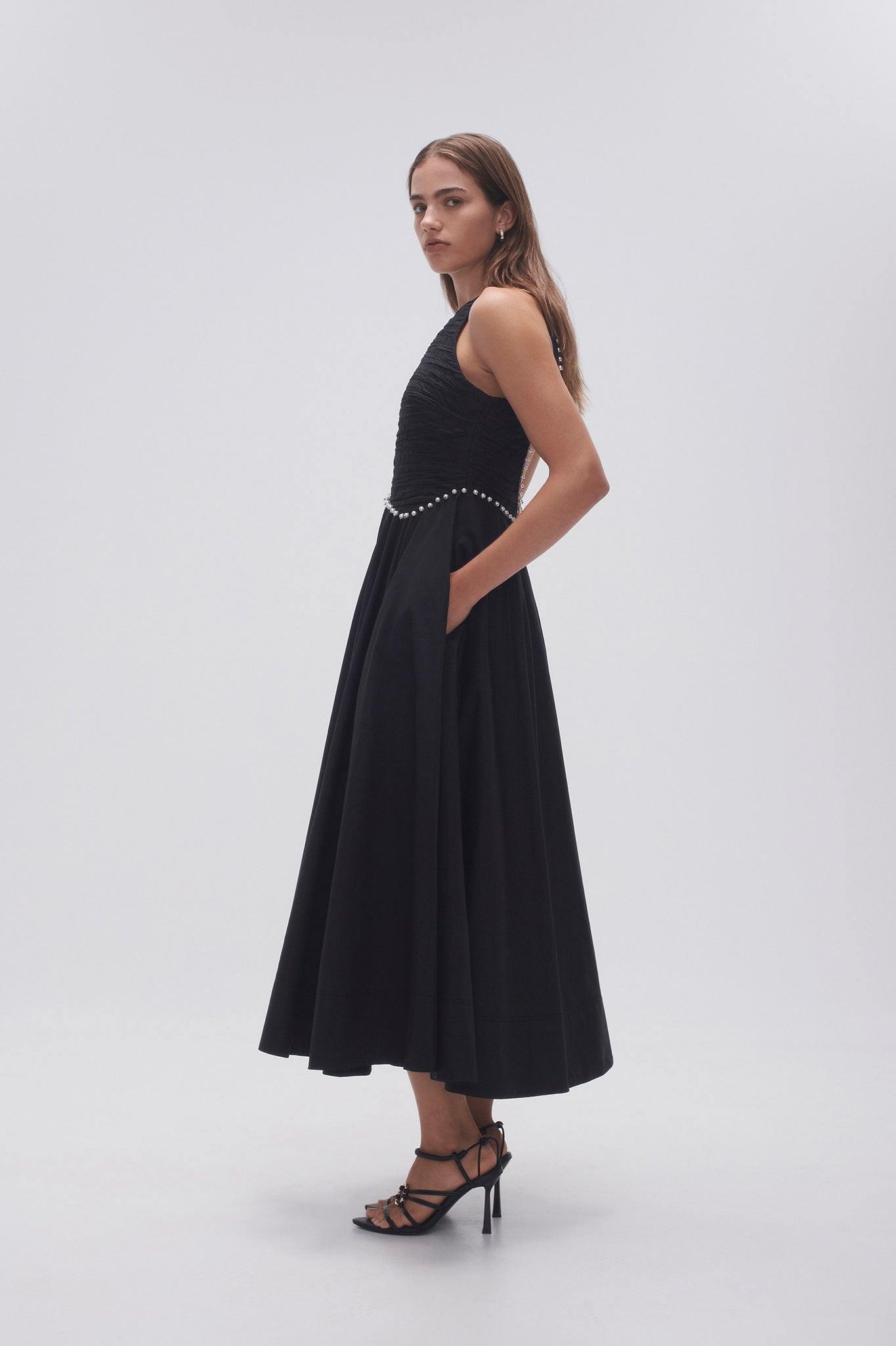 Florence Pearl Trim Midi Dress | Black | Aje – Aje ROW
