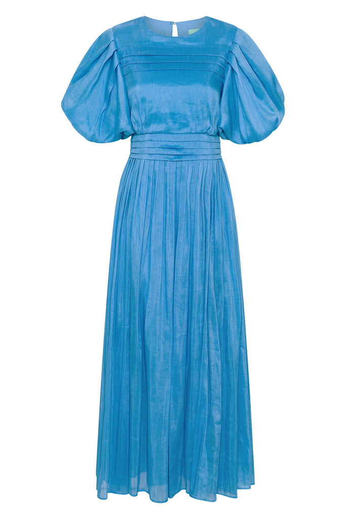 Sylvia Pintuck Midi Dress | Azure Blue | Aje – Aje ROW