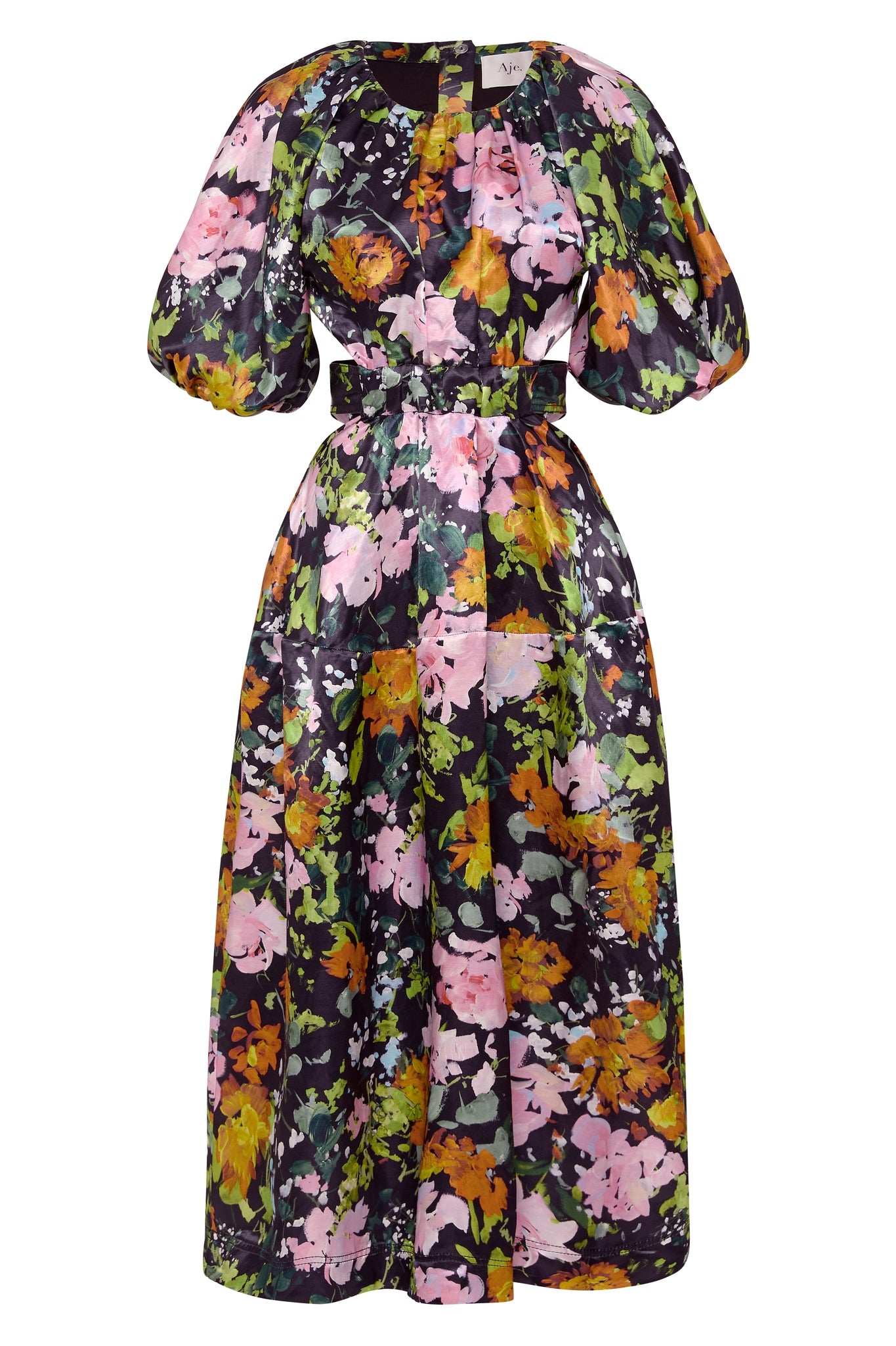 aje tidal tucked cut out midi dress Aje
