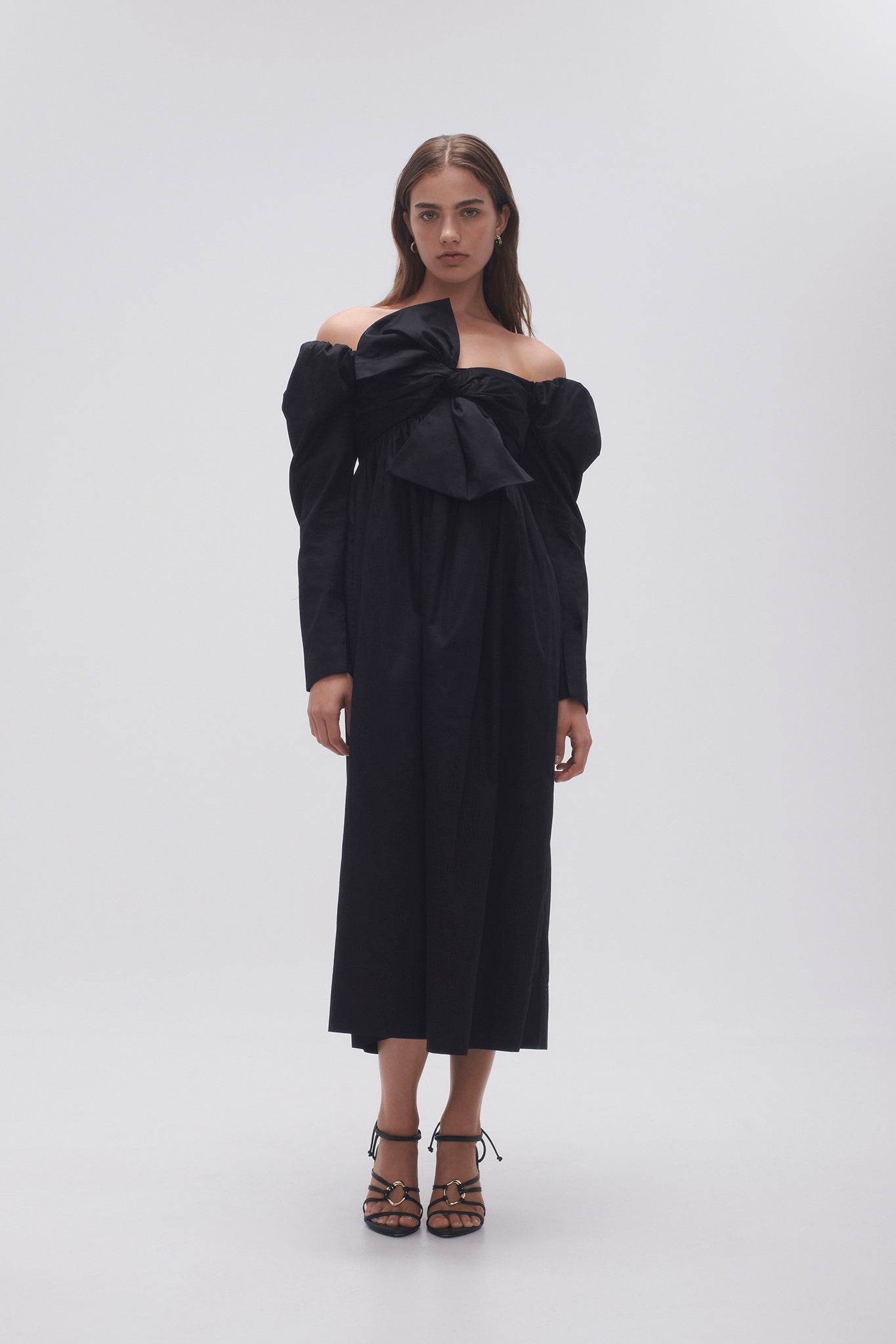 Valentina Bow Midi Dress | Black | Aje Aje International Valentina Bow Midi Dress | Black | Aje Aje International