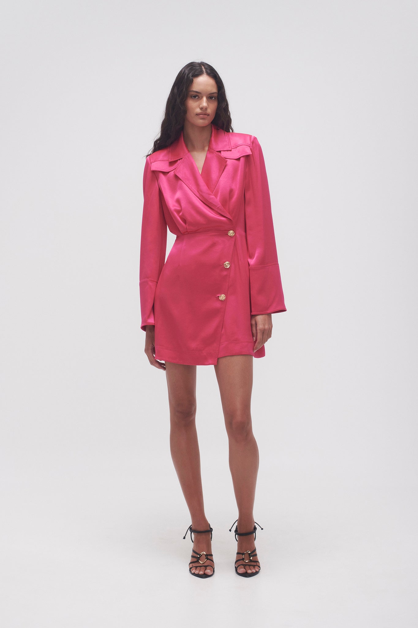 Echo Mini Shirt Dress-HOT PINK / 4 Echo Mini Shirt Dress-HOT PINK / 4