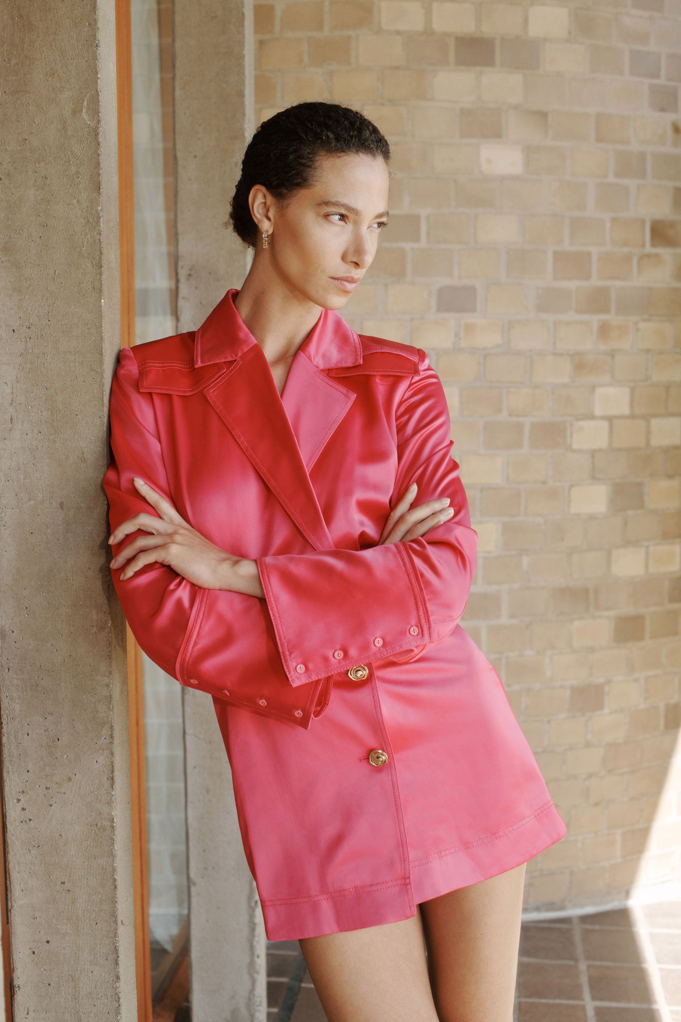 aje hot pink dress Pandorea Layered Mini Dress-FUCHSIA ROSE / 12