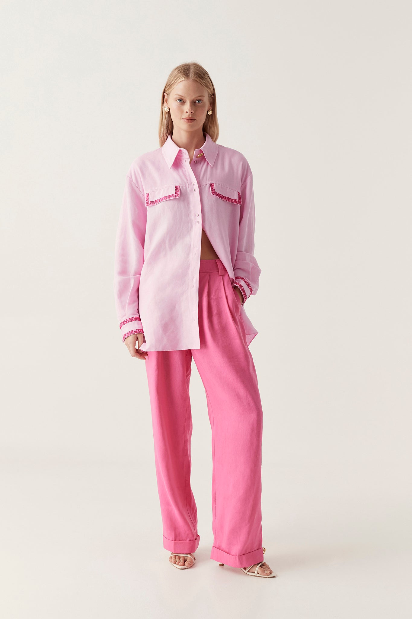 Senses Embroidered Shirt | Sweet & Brilliant Pink Aje ROW – Pink Aje 