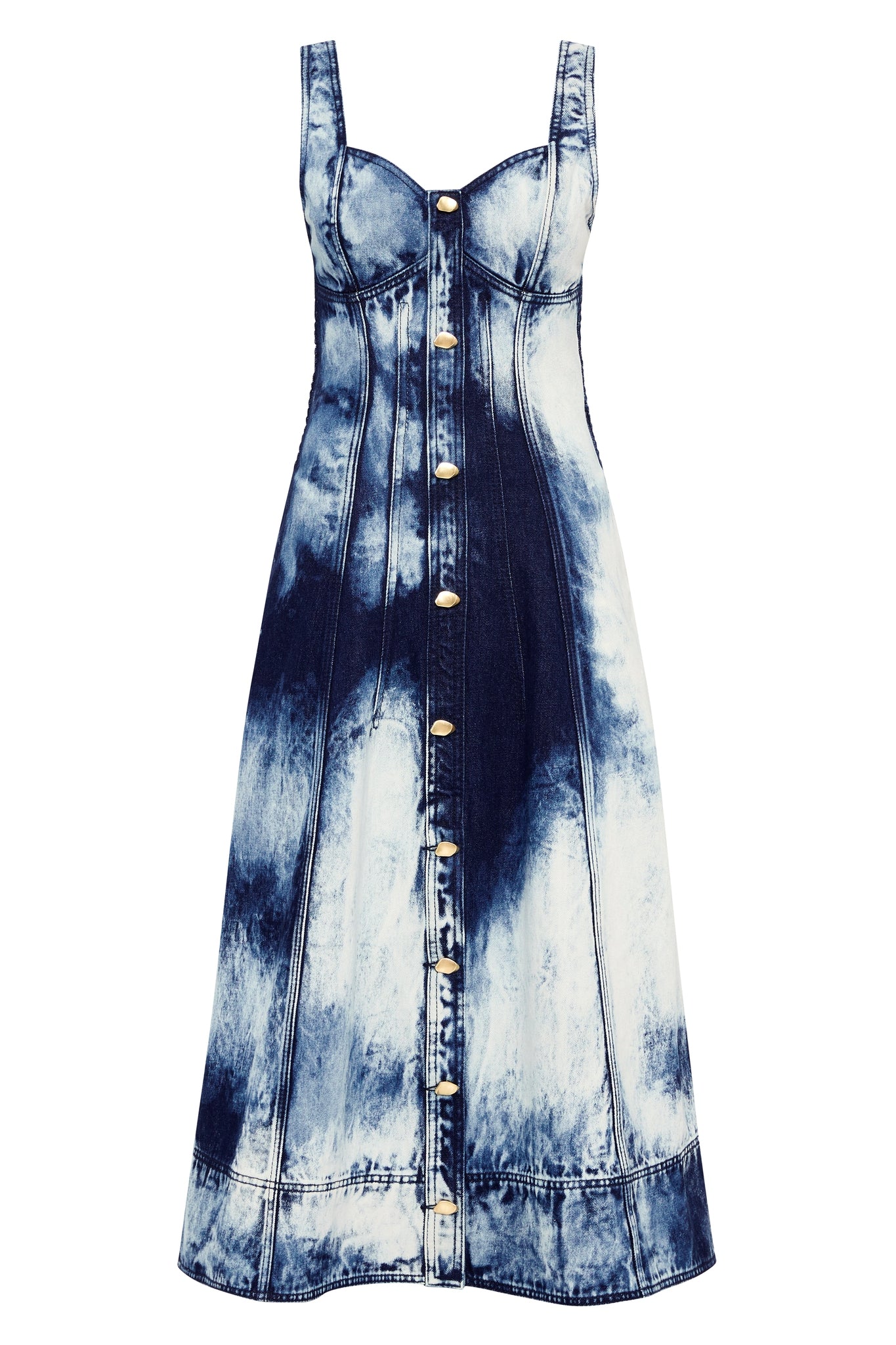 denim tie dye dress Avec Les Filles Women's Tie-Dye Denim Dress
