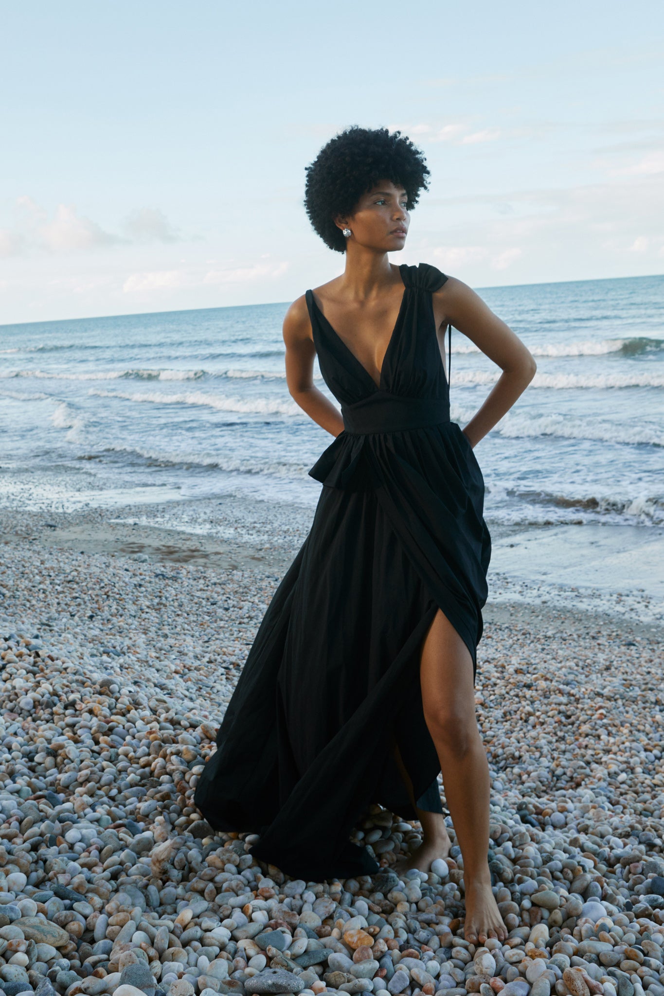 Eliza Asymmetric Dress-BLACK / 4