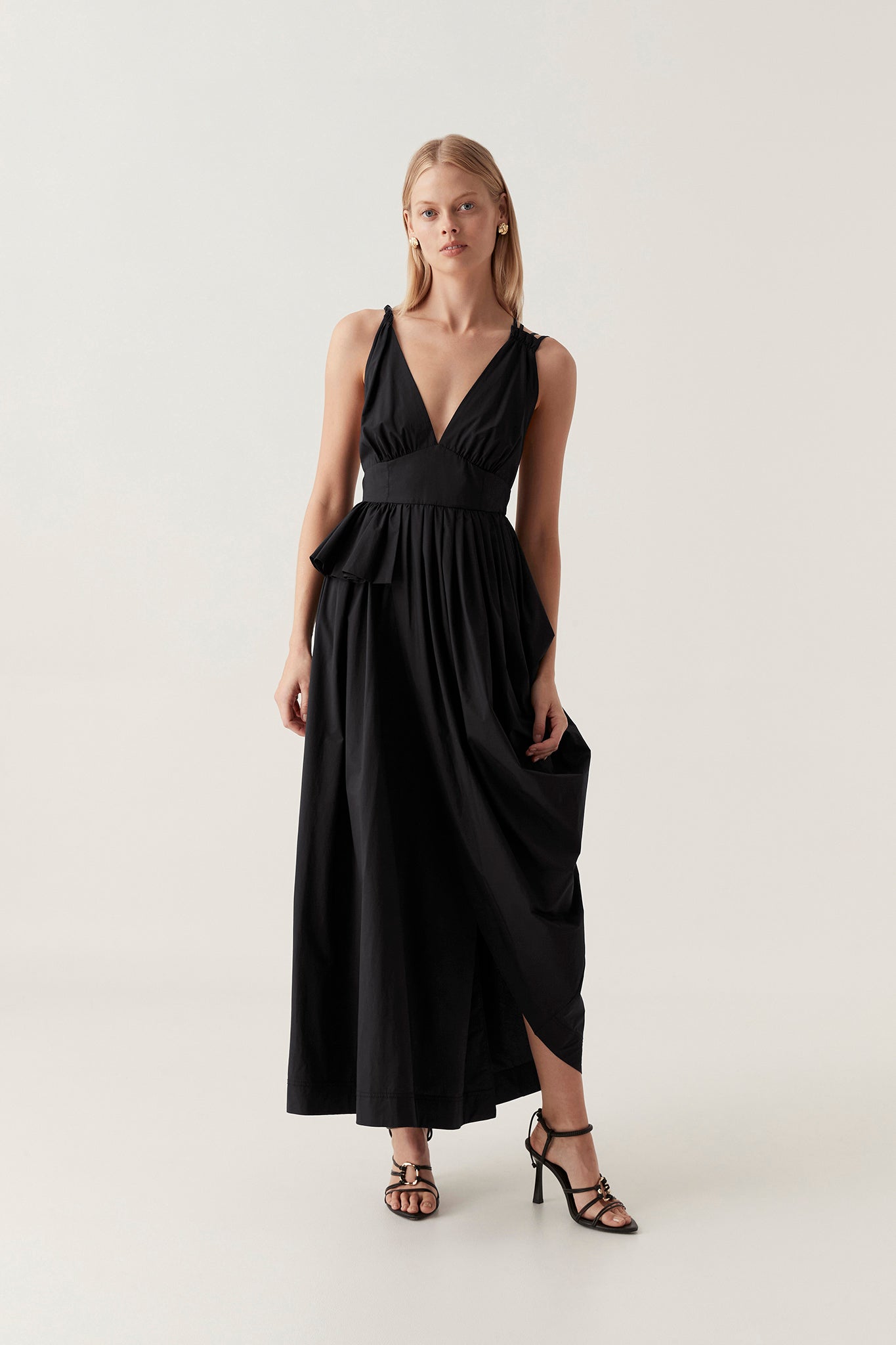 Eliza Asymmetric Dress-BLACK / 4