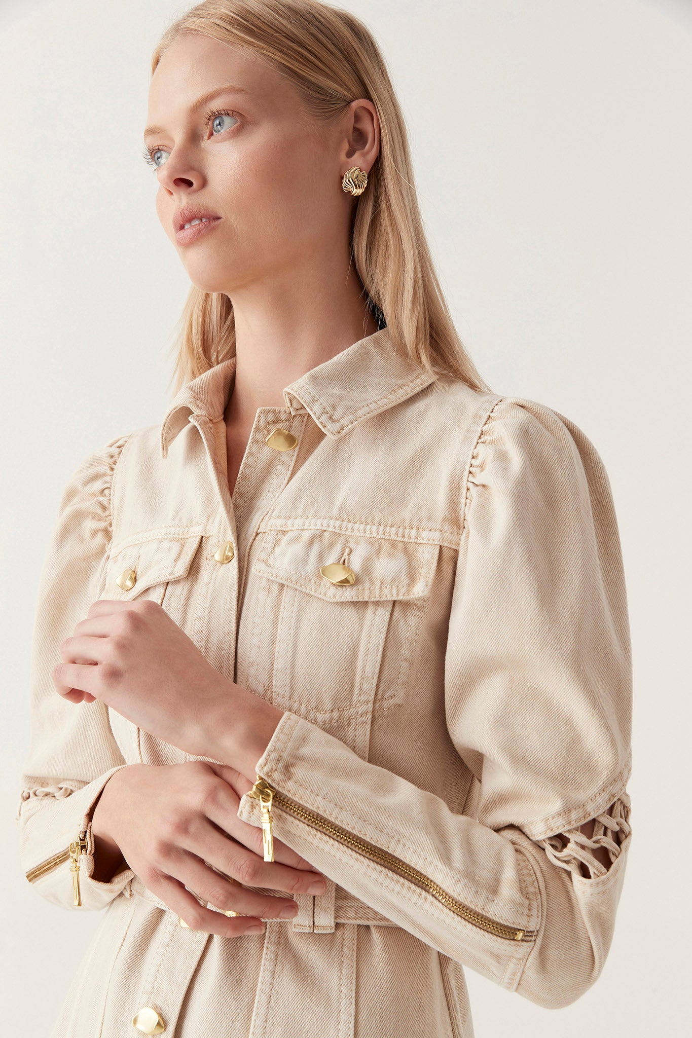 effie braided denim mini dress Effie Braided Denim Mini Dress | Stone