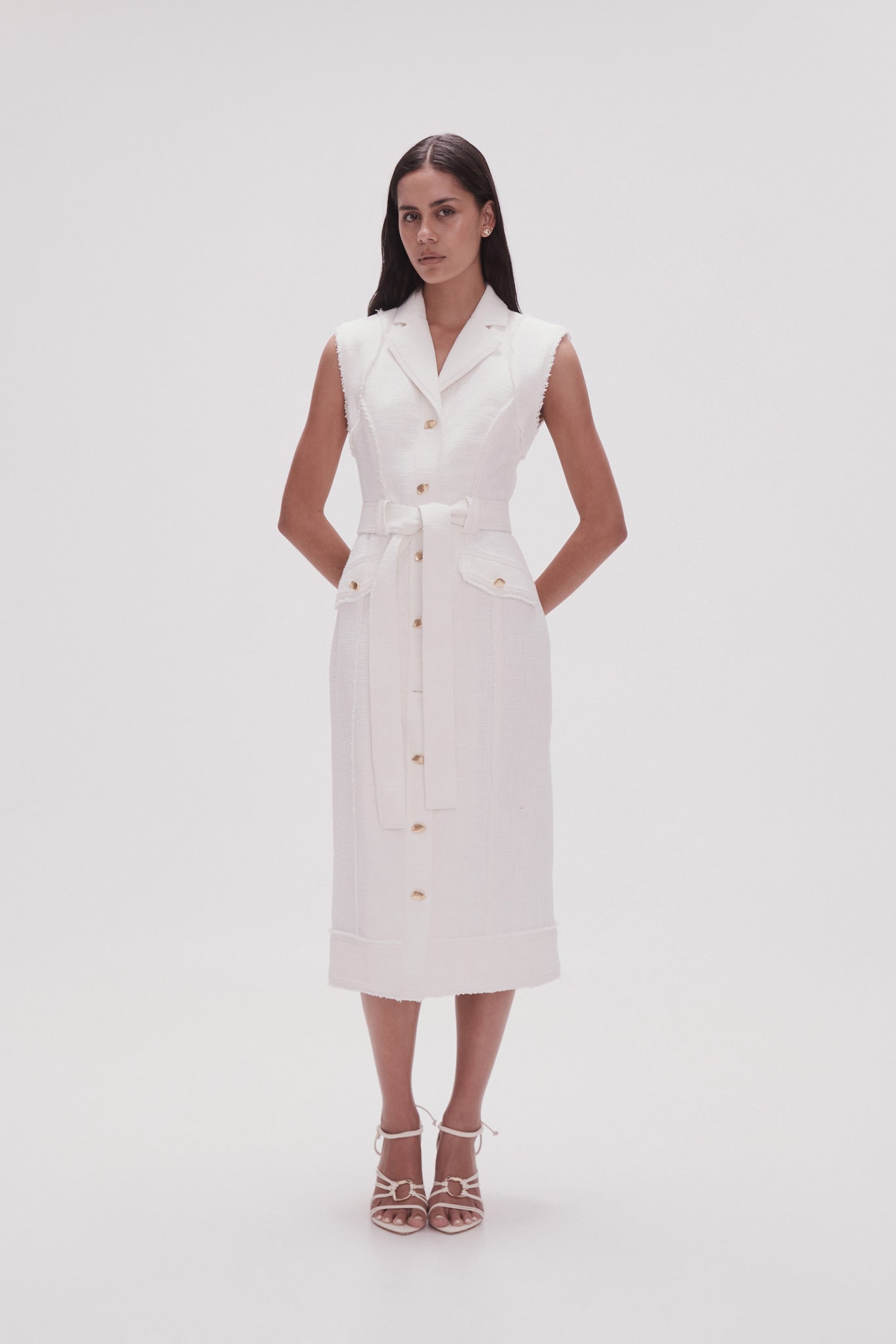aje isabel utility midi dress Isabel Utility Midi Dress | Ivory