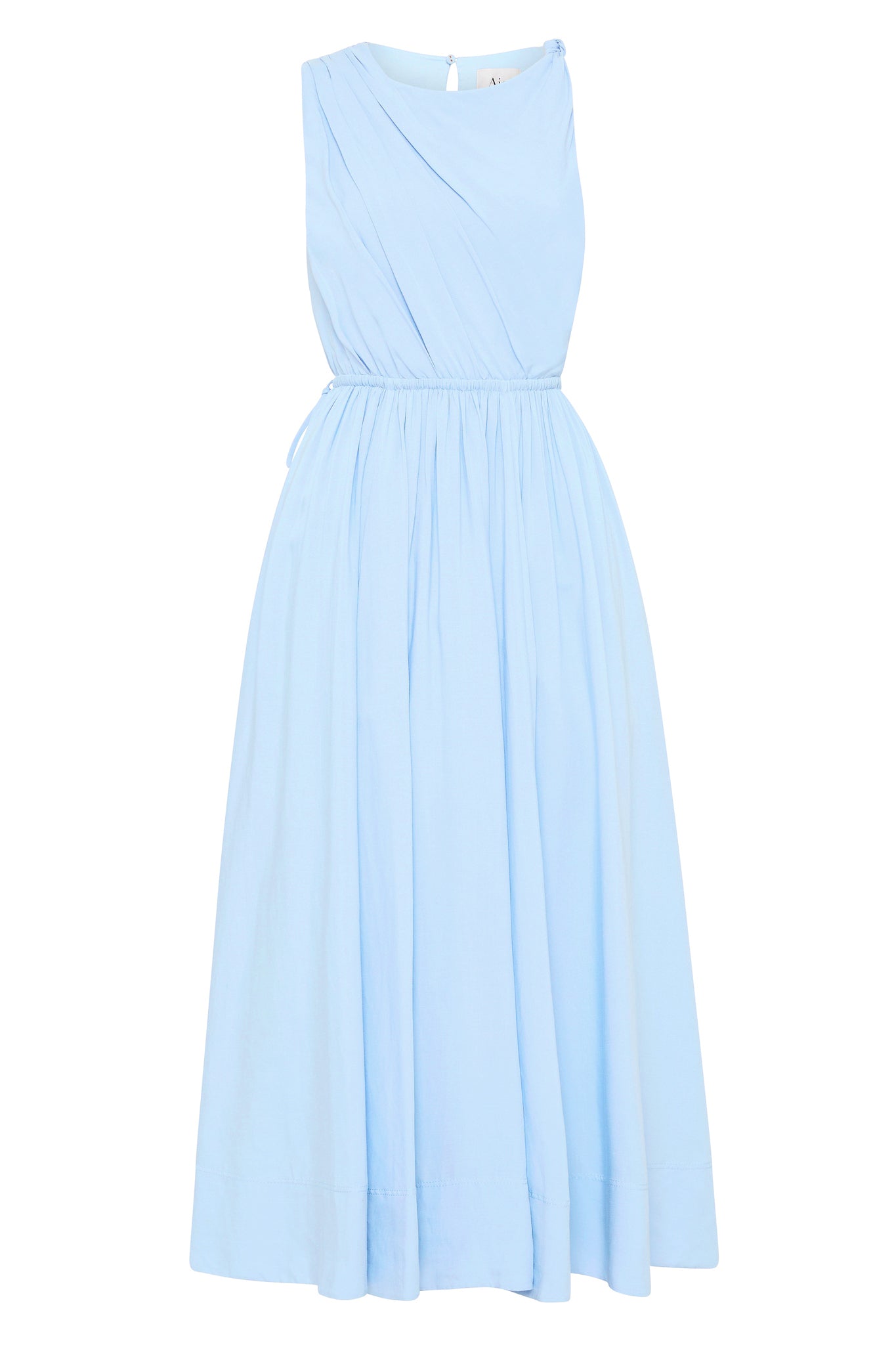 aje abbey twisted midi dress Abbey Twisted Mini Dress | Light Sky Blue