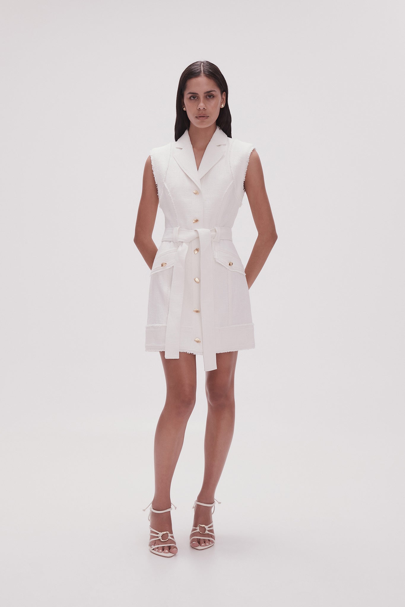 Utility store dress white