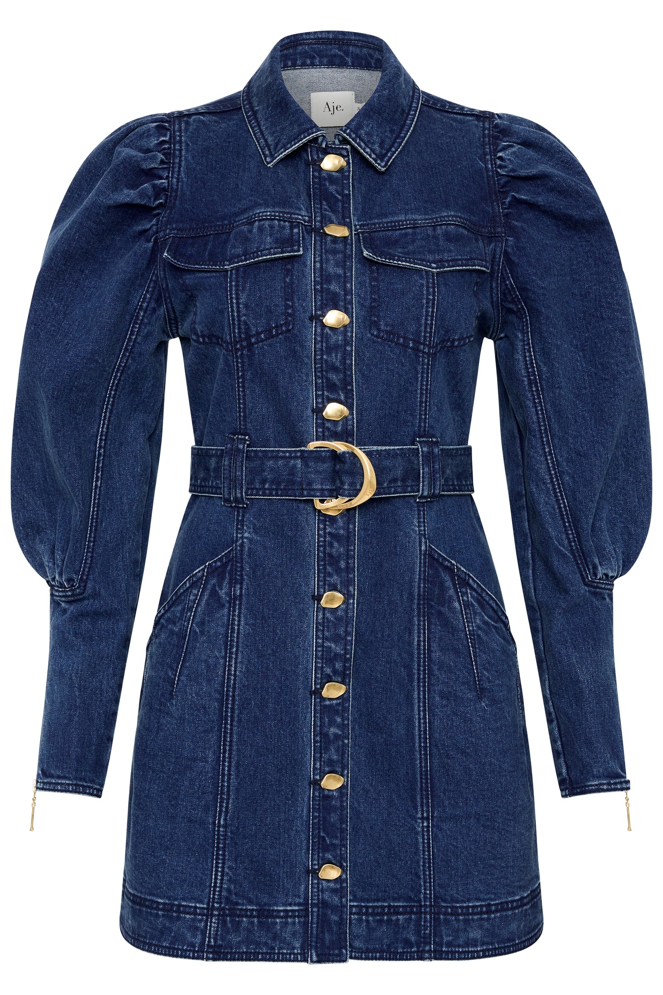 aje may denim midi dress Briar Denim Midi Dress