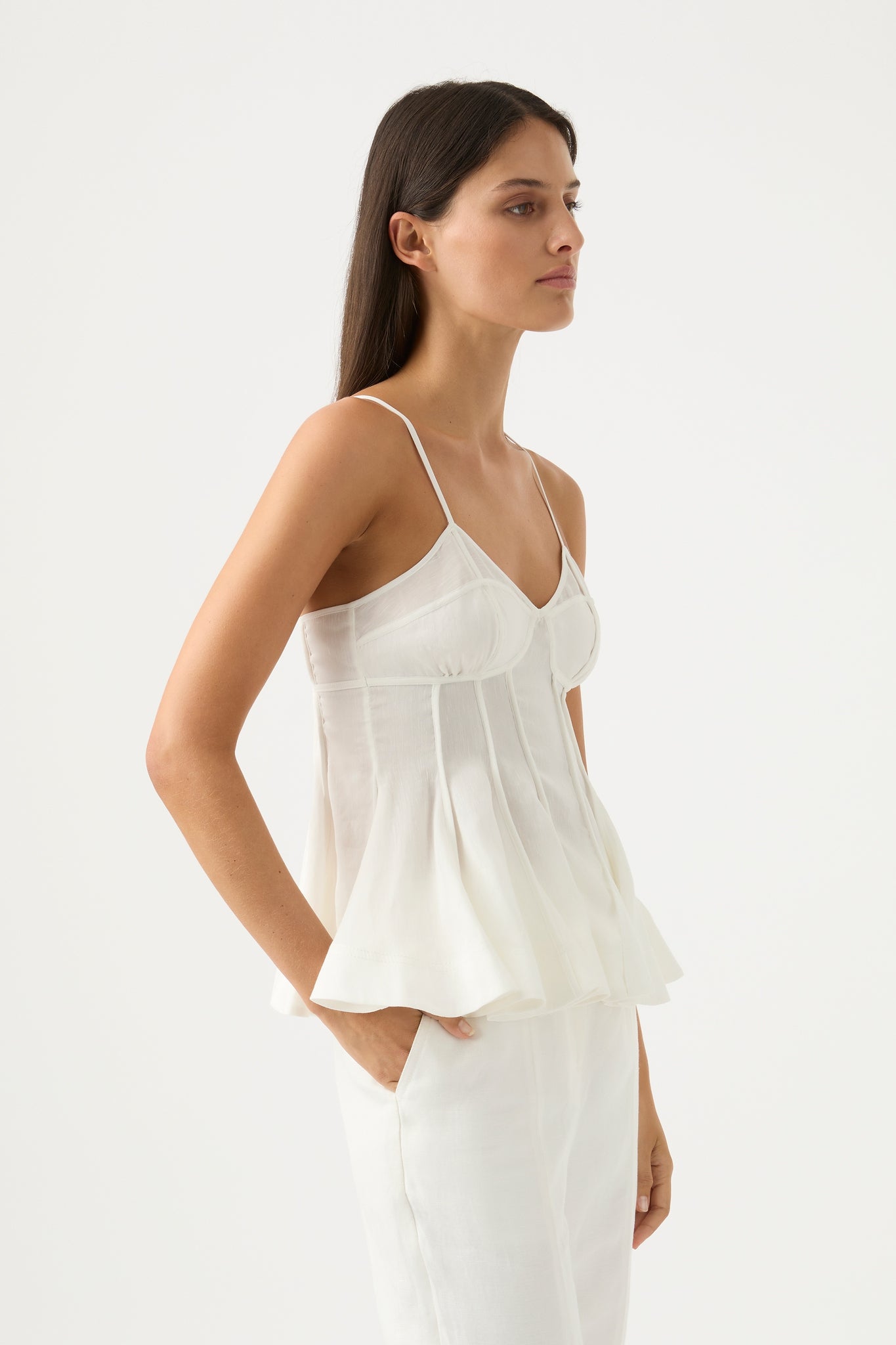 It's a Gift Ivory Satin Cami Top