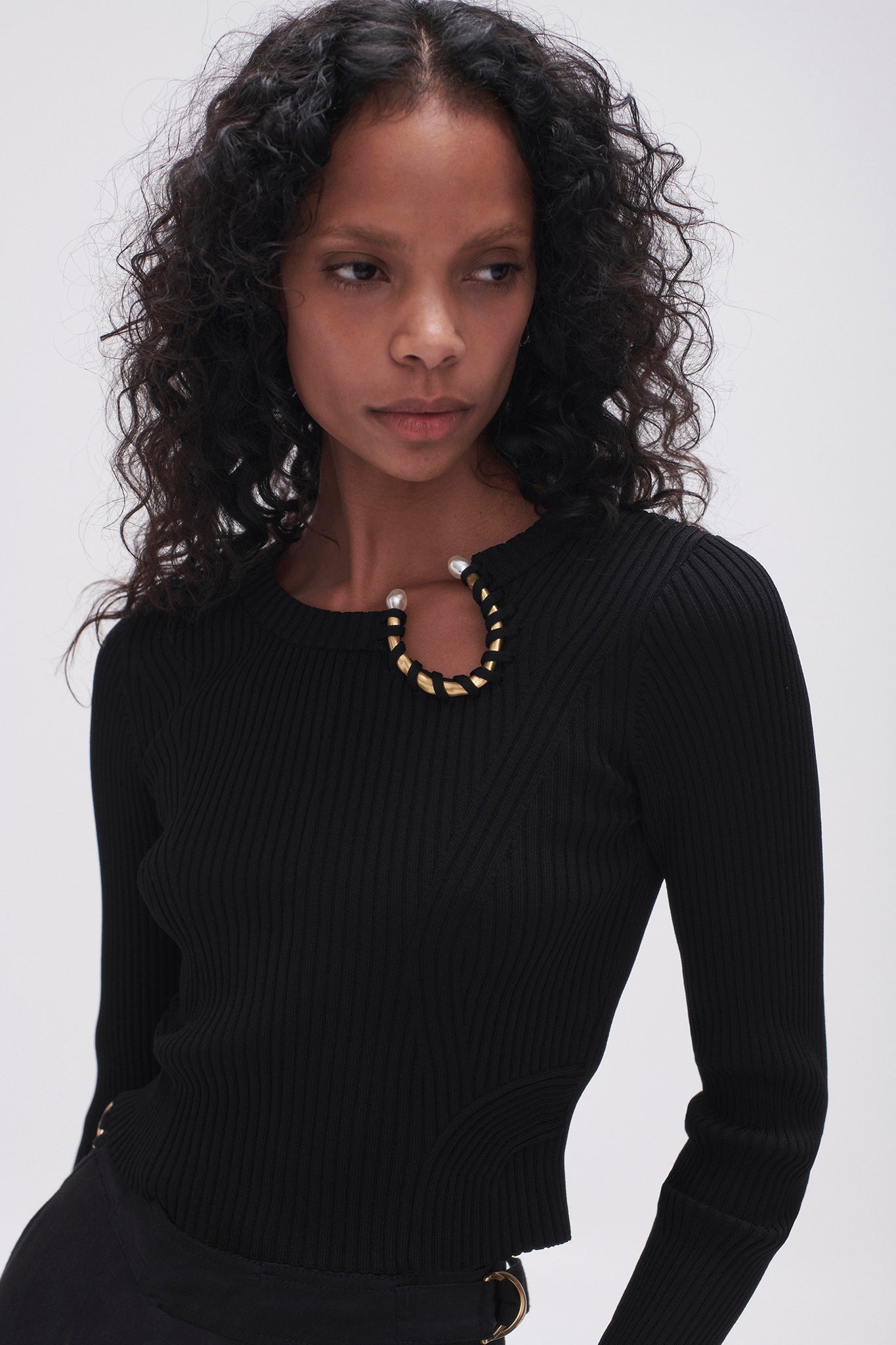 Aje overture crepe knit best sale crop top