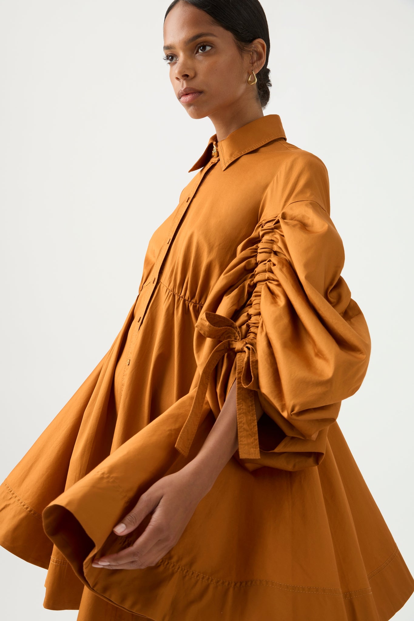 aje utopia mini dress Utopia Pin-Tucked Linen-Blend Mini Dress By Aje