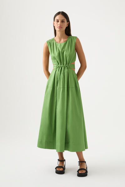 Solid Round Neck Sleeveless Maxi Dress – rigoindia