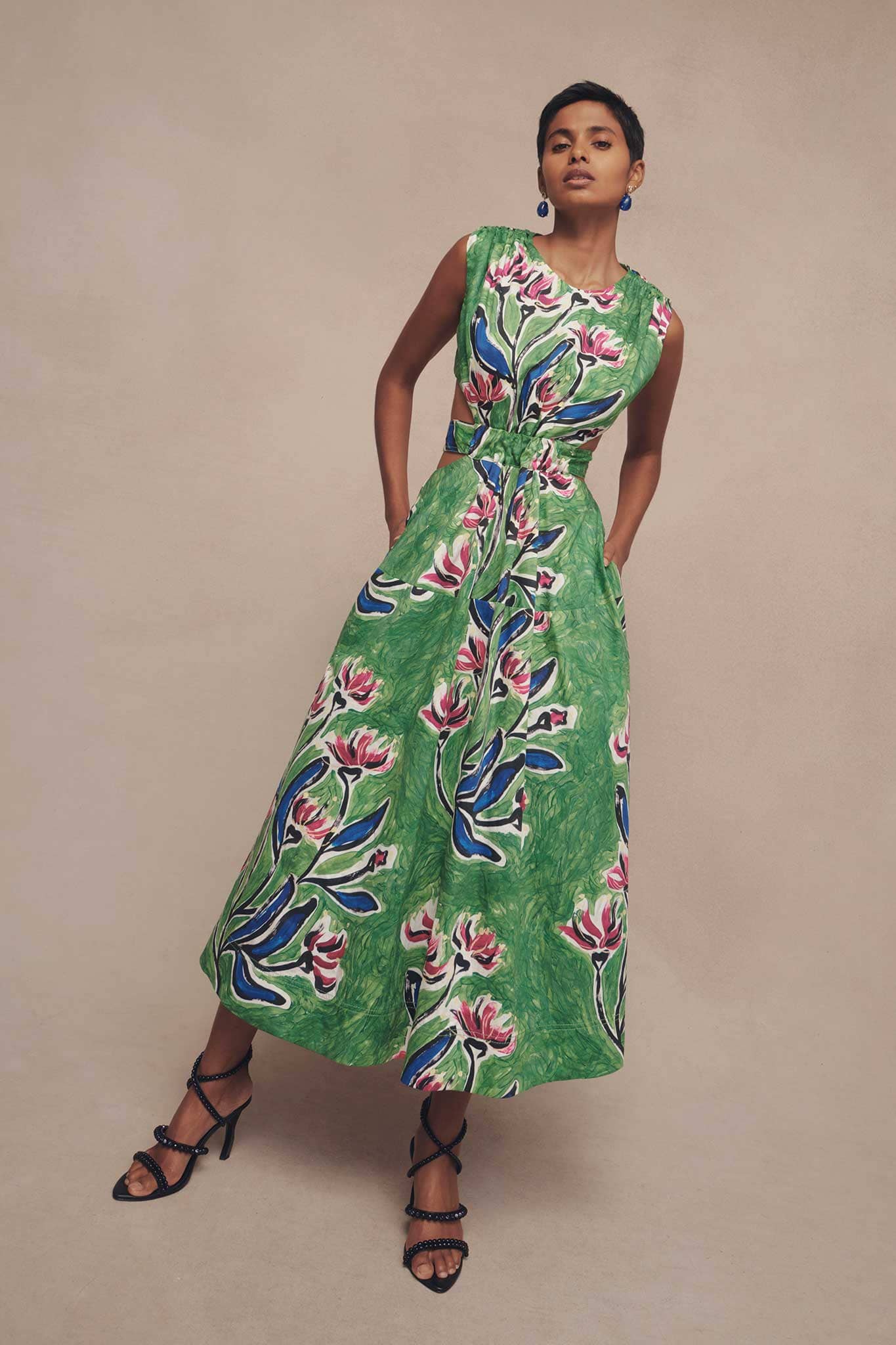 Zorina Tie Midi Dress | Native Gumnut Floral | Aje – Aje World