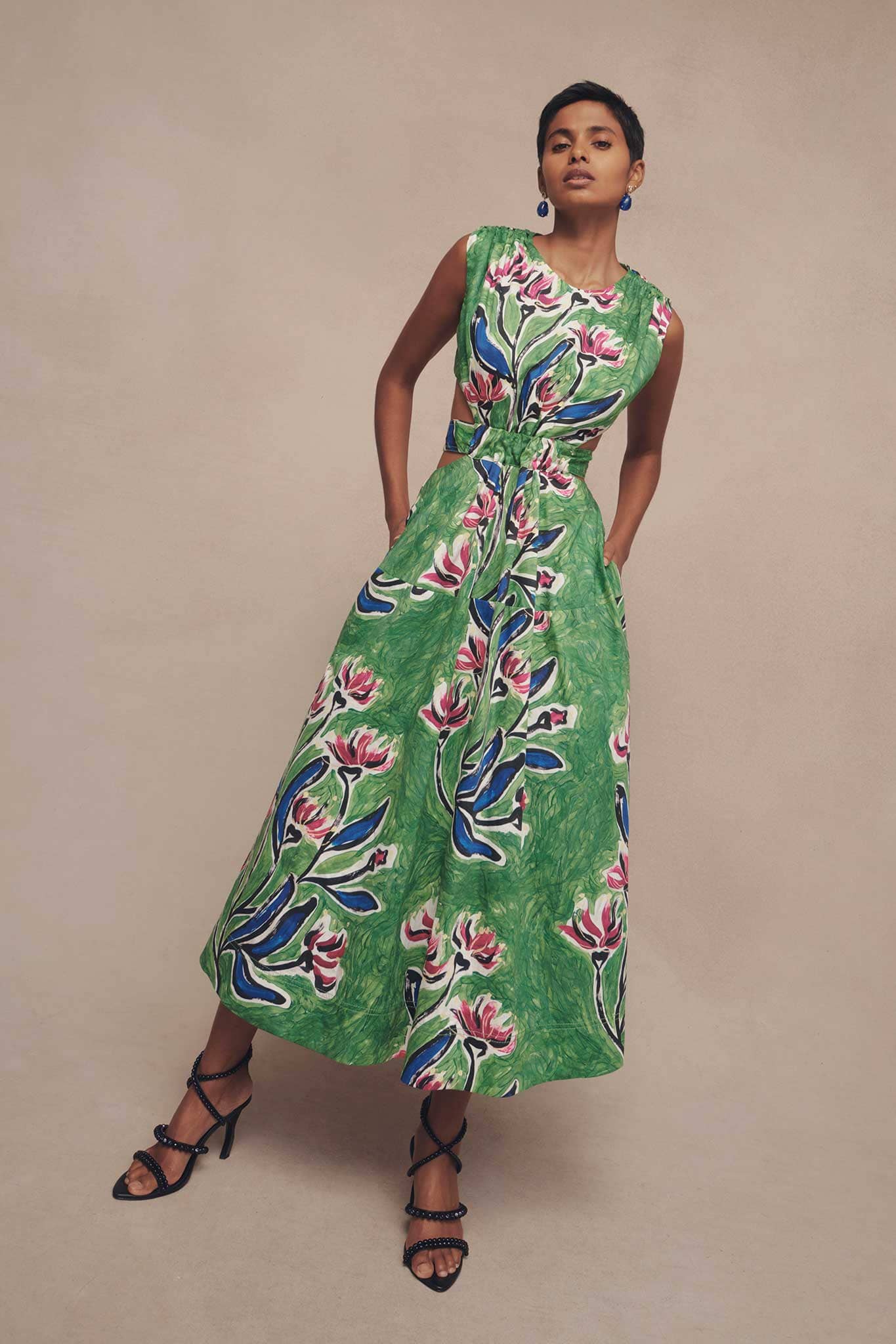 Zorina Tie Midi Dress-NATIVE GUMNUT FLORAL / 4 Zorina Tie Midi Dress-NATIVE GUMNUT FLORAL / 4