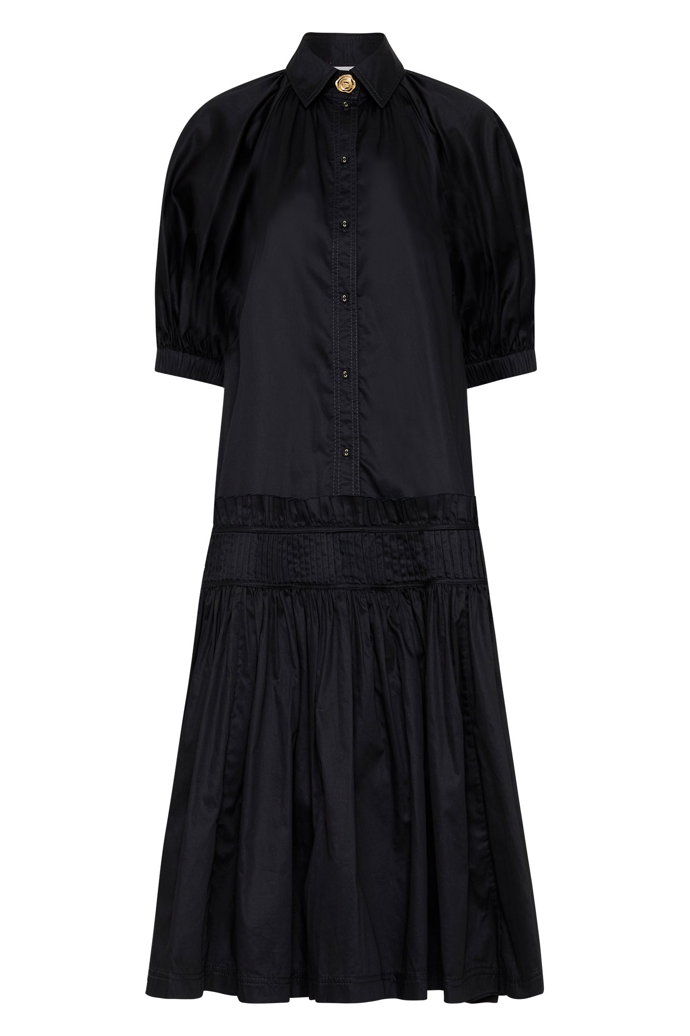 aje novella midi smock dress Novella Midi Smock Dress | Black