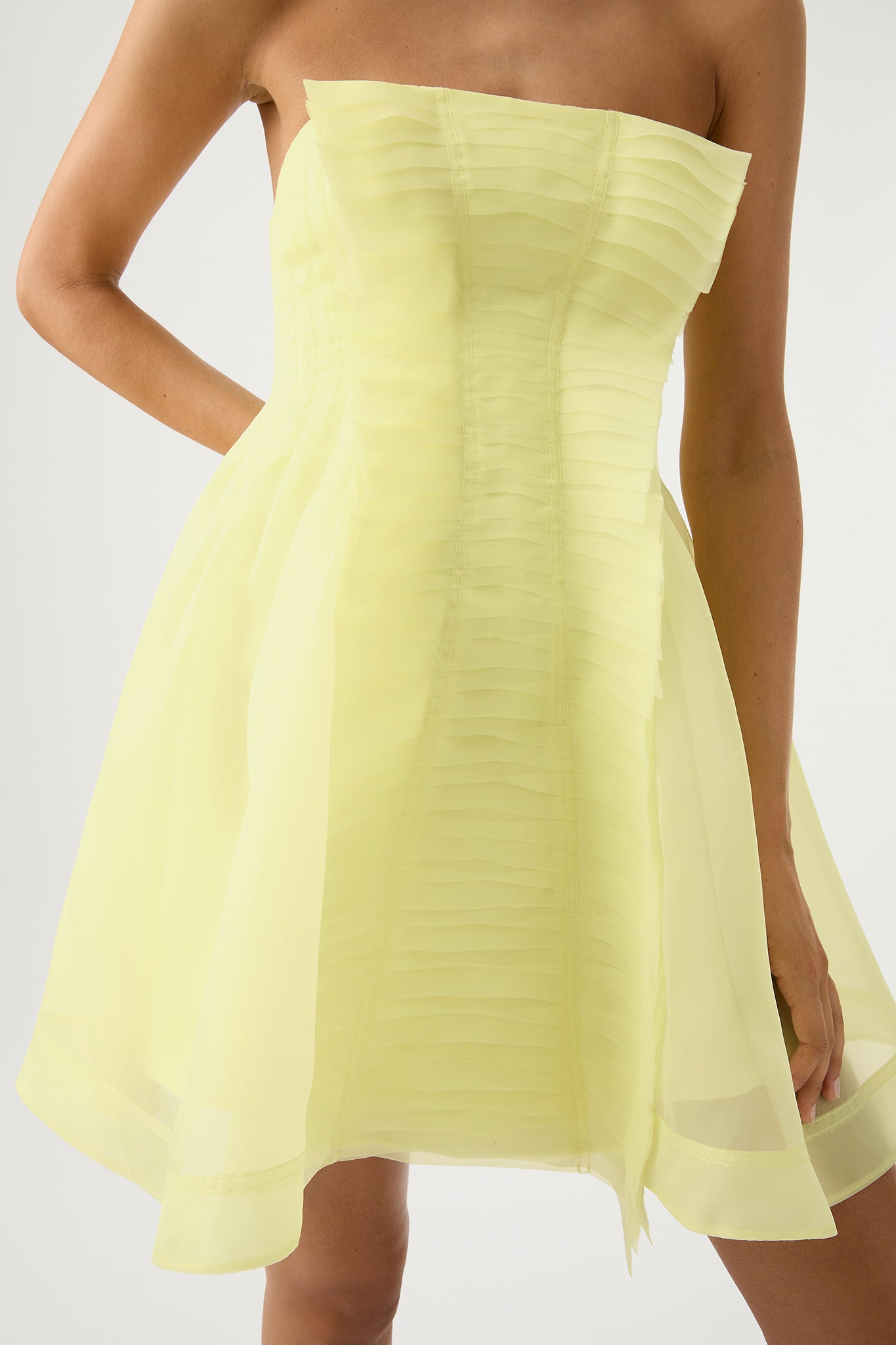 aje yellow mini dress Energy Mini Dress-MARIGOLD YELLOW / 4
