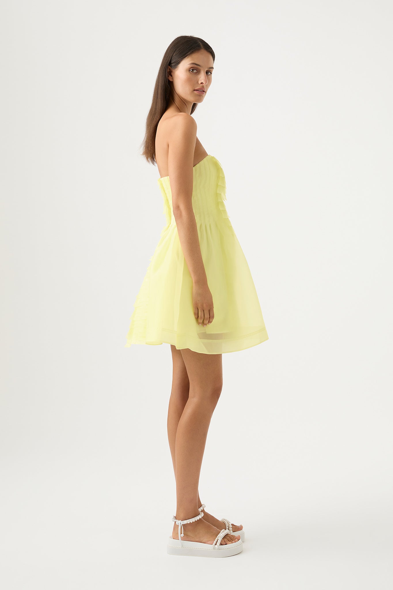 osment strapless mini dress lemon Hurts Like Hell Strapless Mini Dress