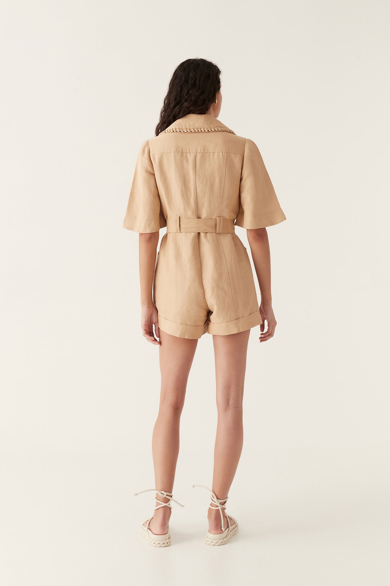 her lip to Cotton Blend PlaysuitBeige - fesit.cl