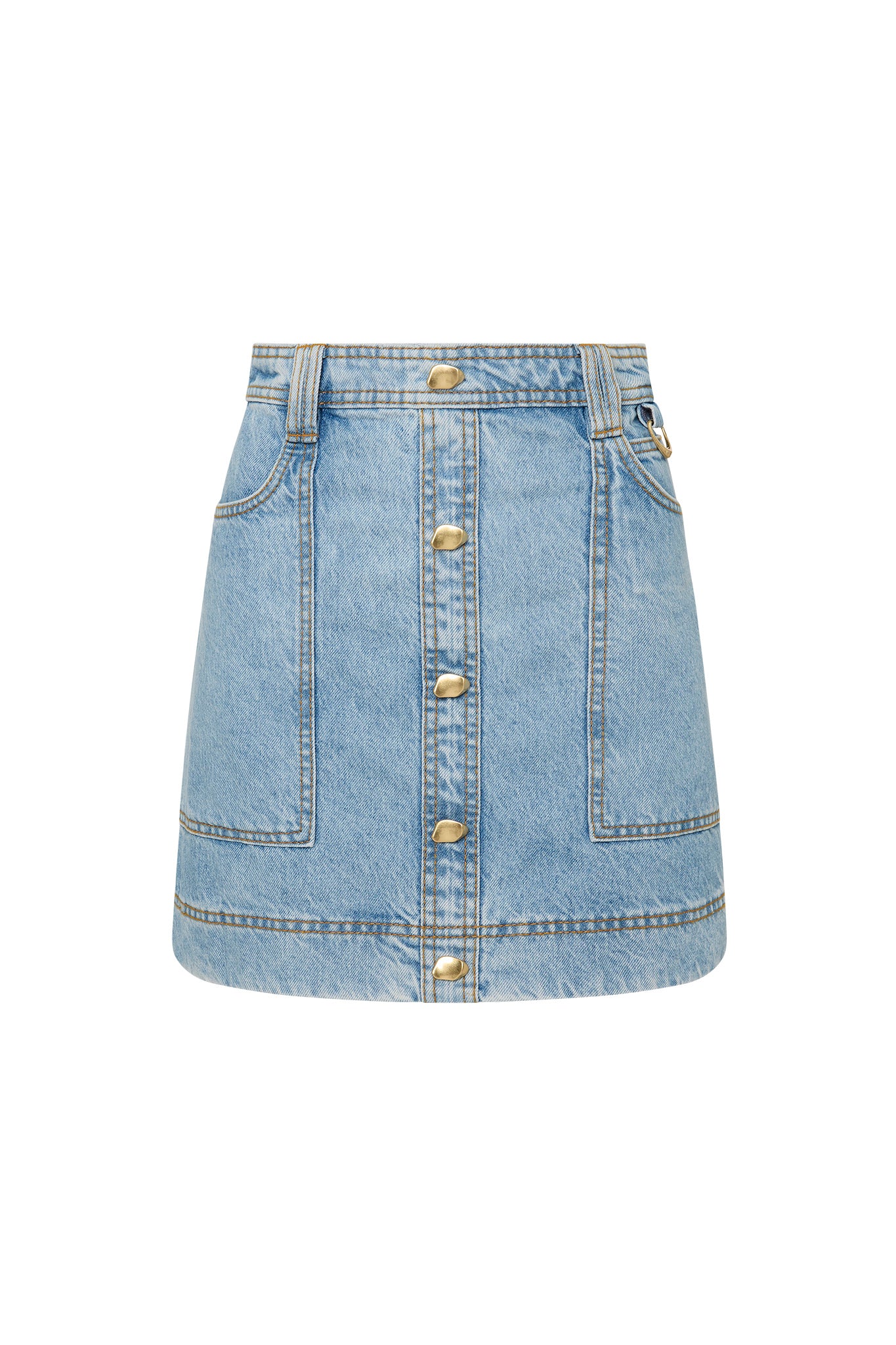 Aje x Outland Denim Mini Skirt, Coastal Blue