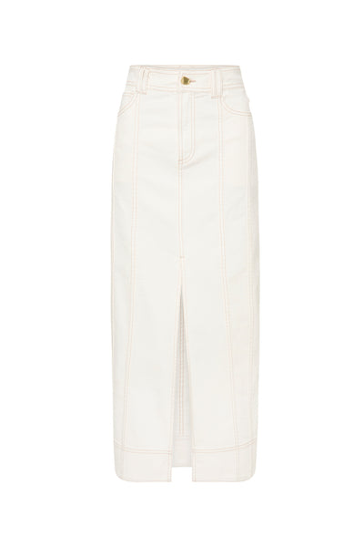 Elsa Hosk puts on a leggy display in denim mini-skirt and white blouse |  Denim fashion, Mini skirts, Denim skirt outfits