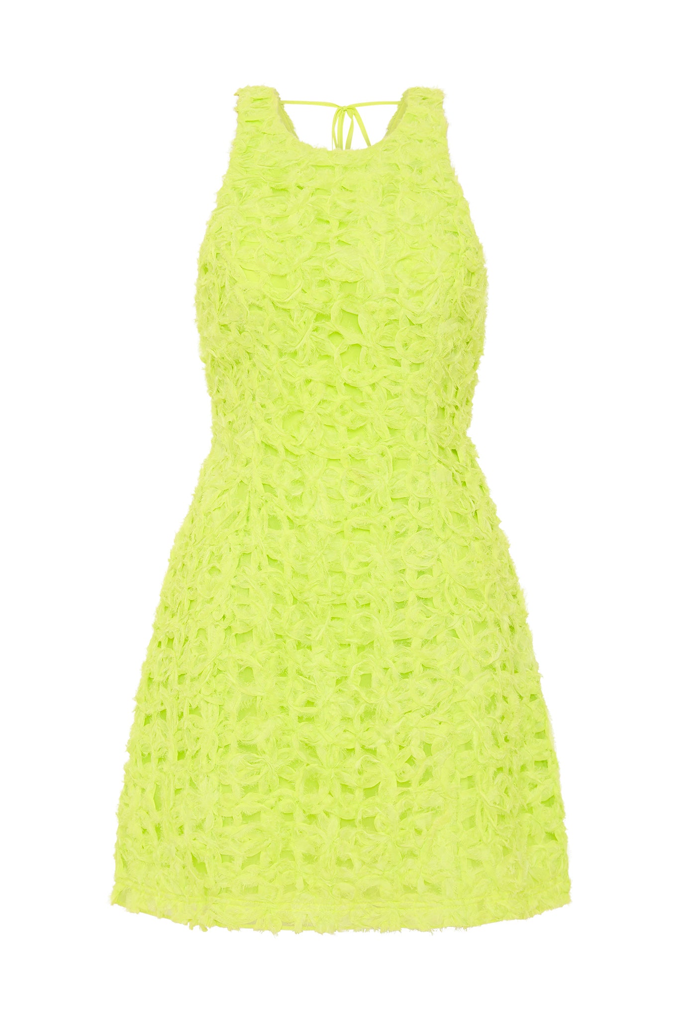 aje lime green dress Quintette Textured Mini Dress-LIGHT LIME GREEN / 4