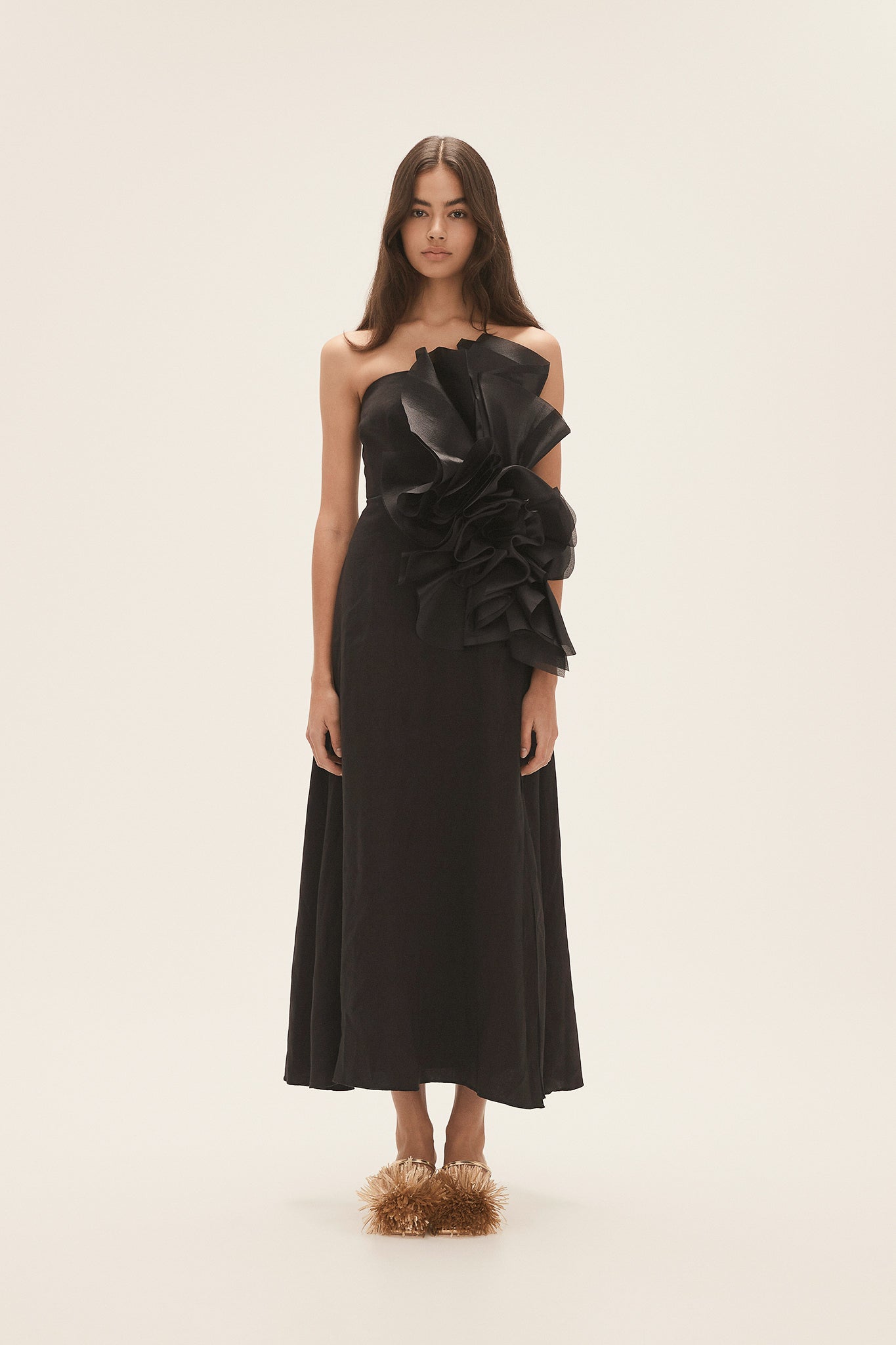 aje energy midi dress Energy Midi Dress-BLACK / 4