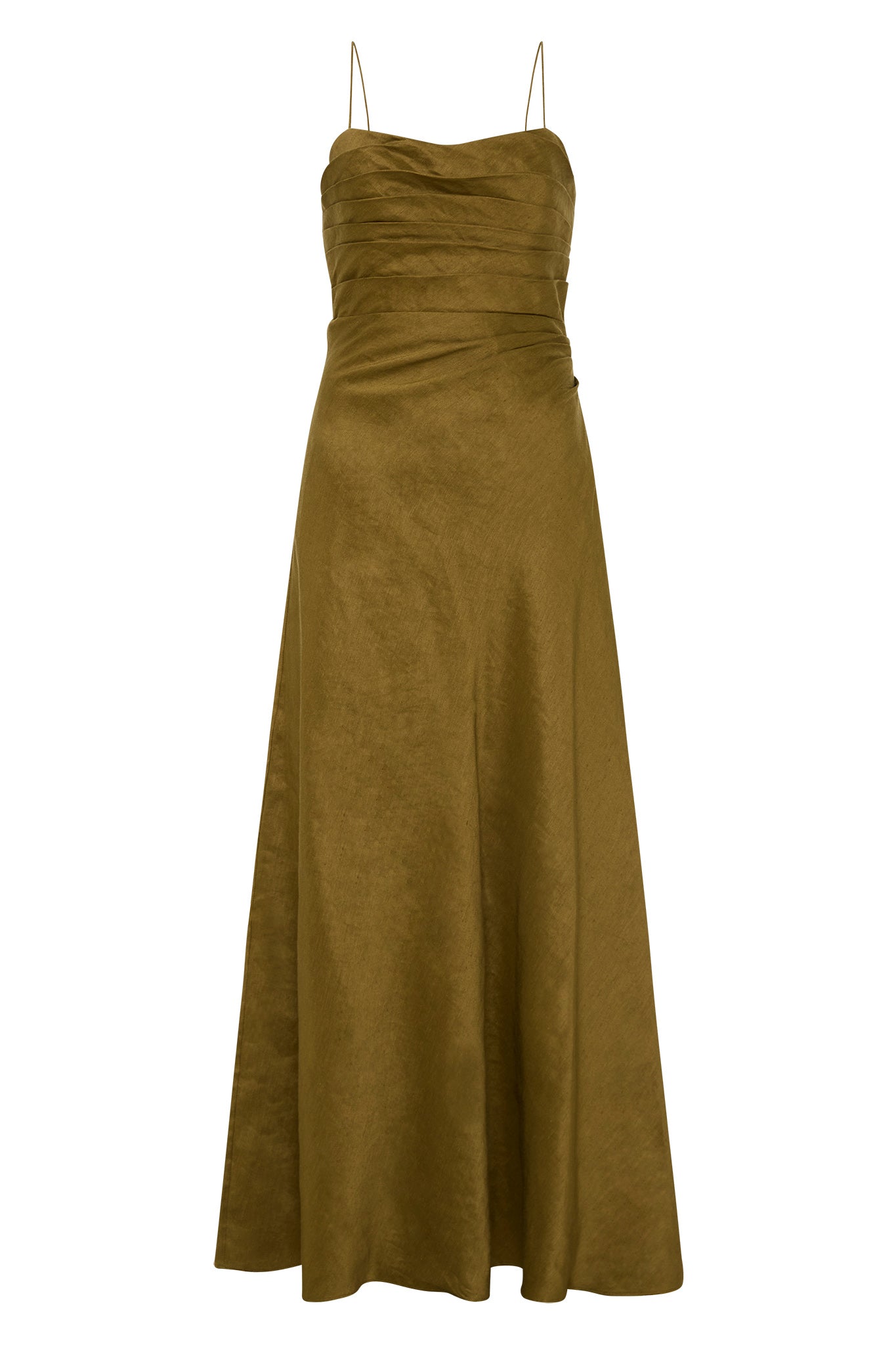 Clarice Draped Maxi Dress, Deep Olive