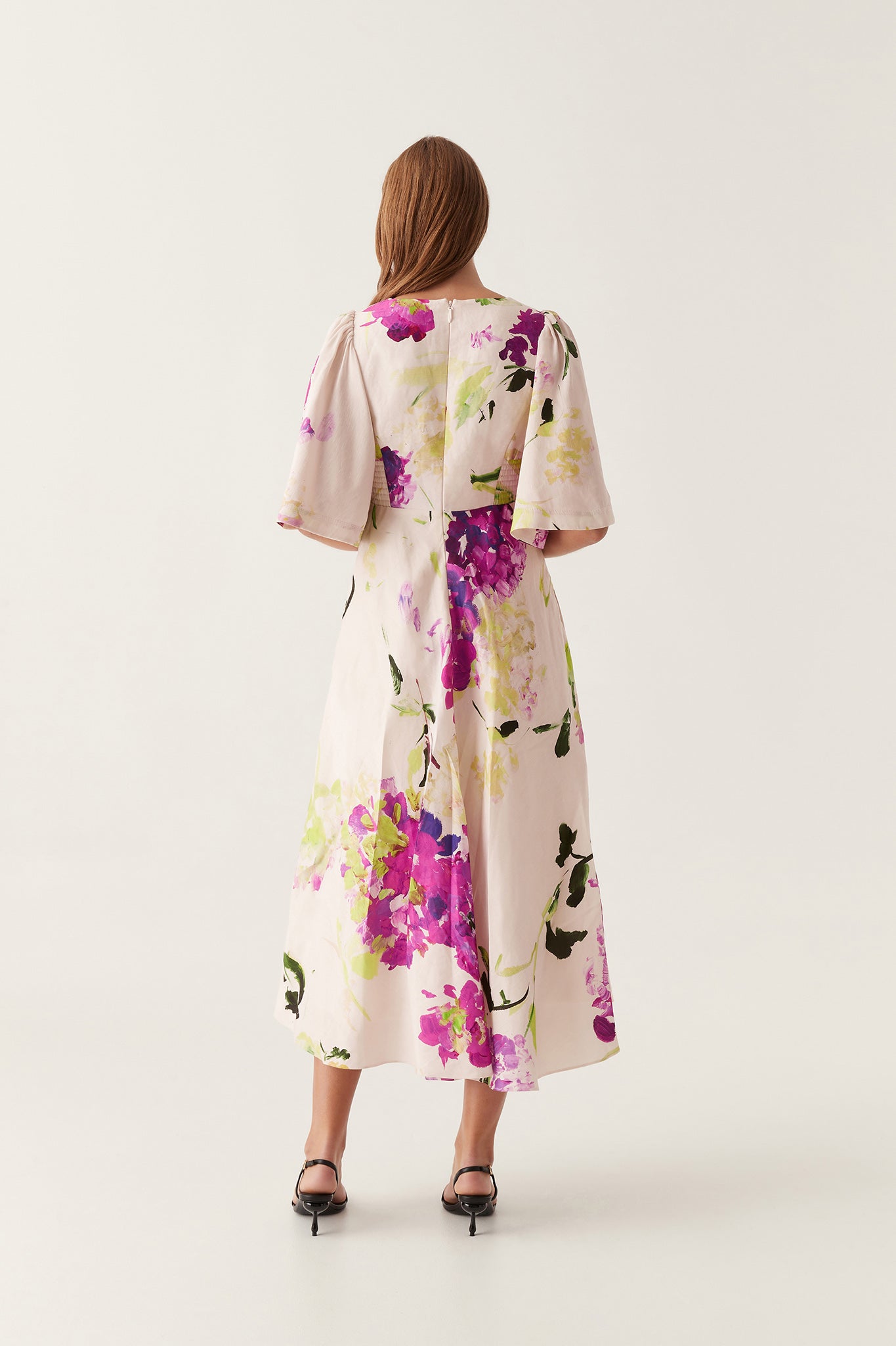 Gilda Bell Sleeve Midi Dress | Wild Hydrangea