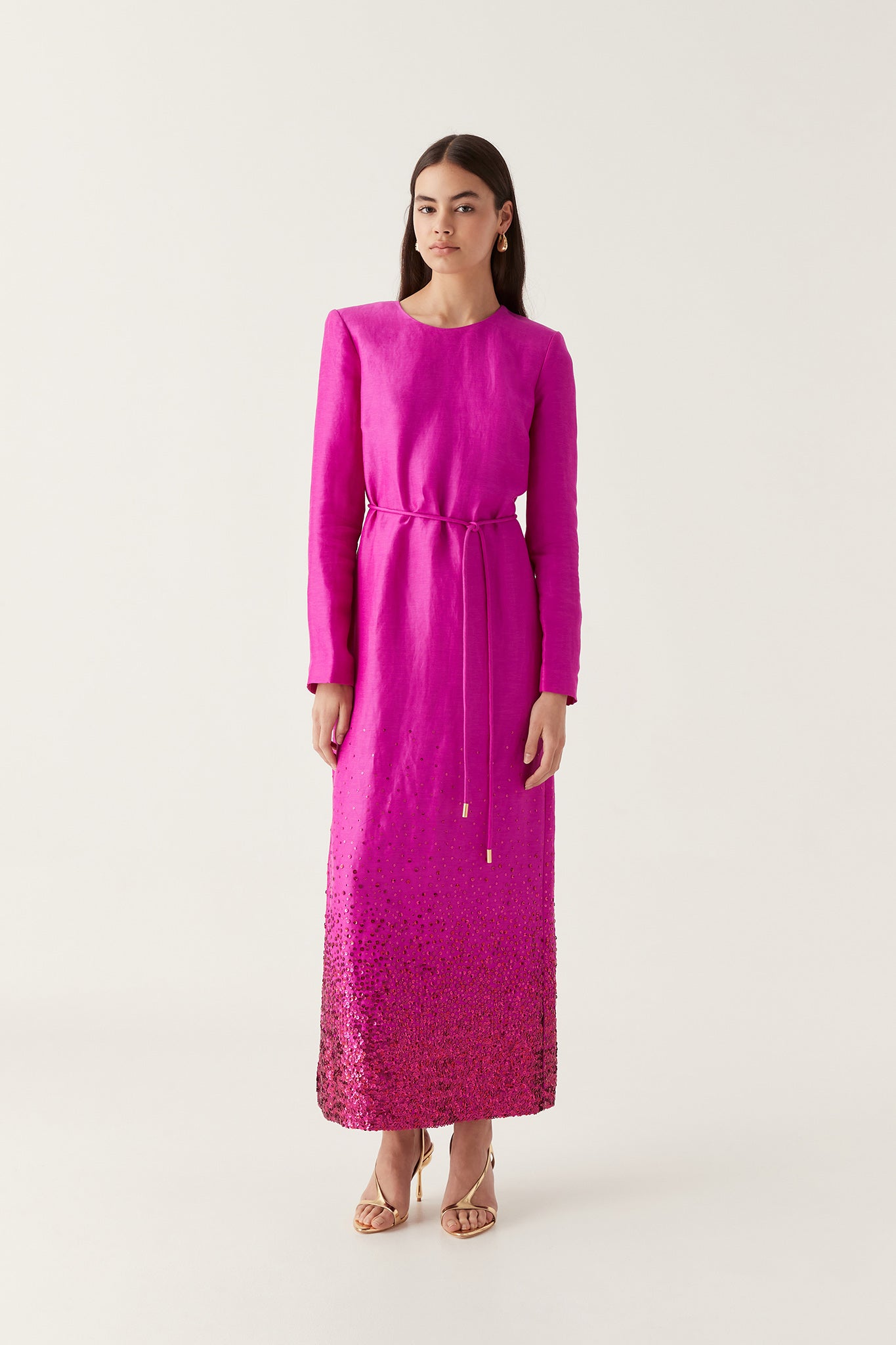aje reflection sequin maxi dress Buy Aje Purple Reflection Sequin-embellished Maxi Dress in Linen-viscose For Women Online