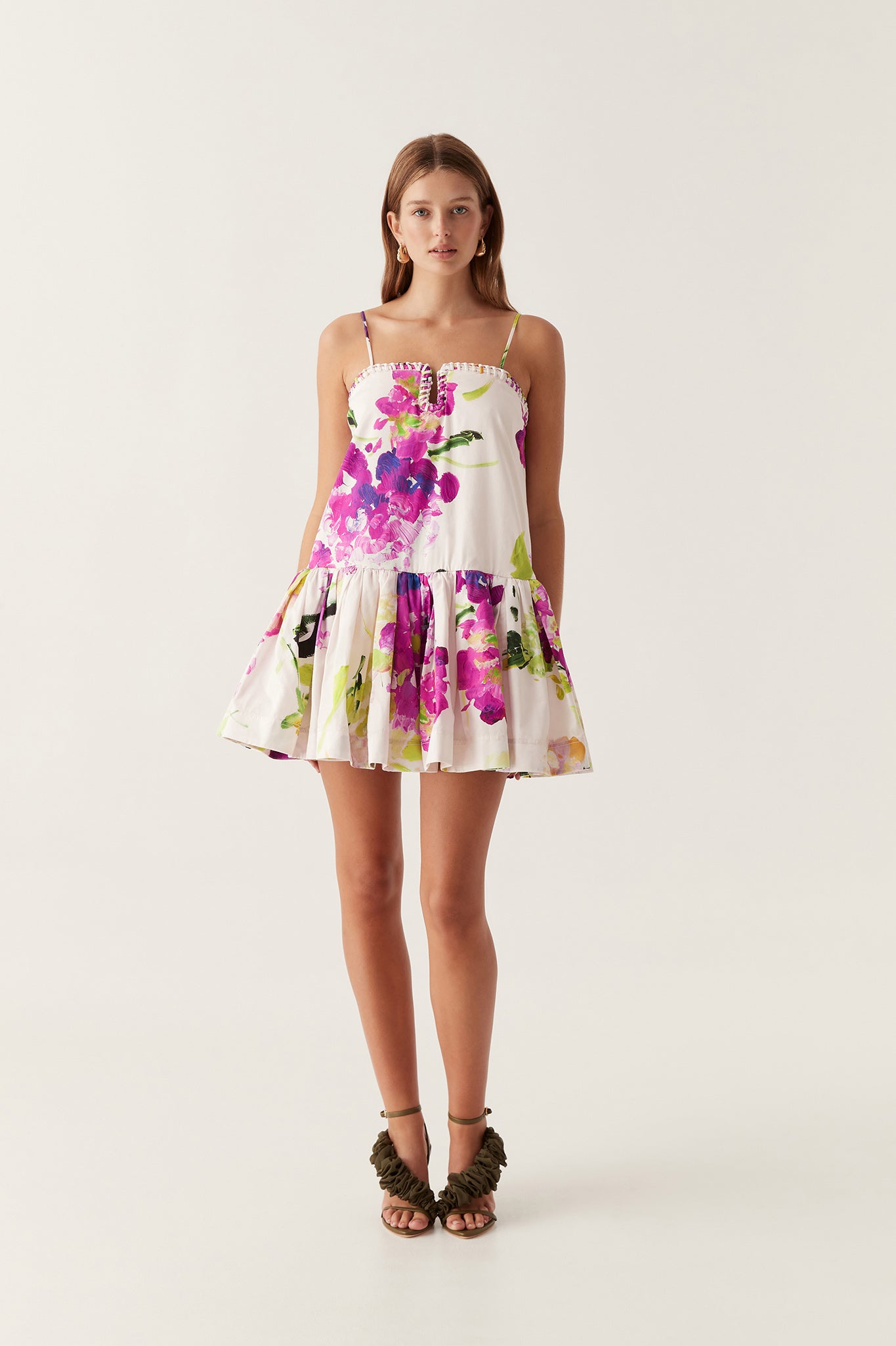 aje willow sweetheart mini dress Willow Sweetheart Mini Dress | Deep Olive