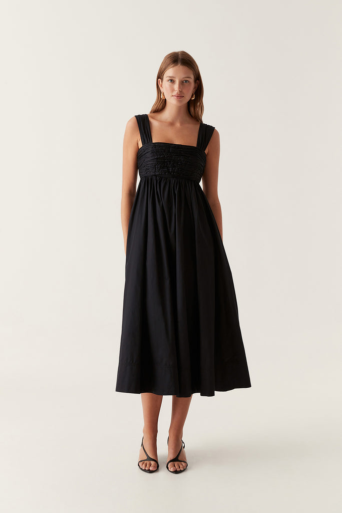 Nova Tie Back Midi Dress | Black | Aje – Aje ROW