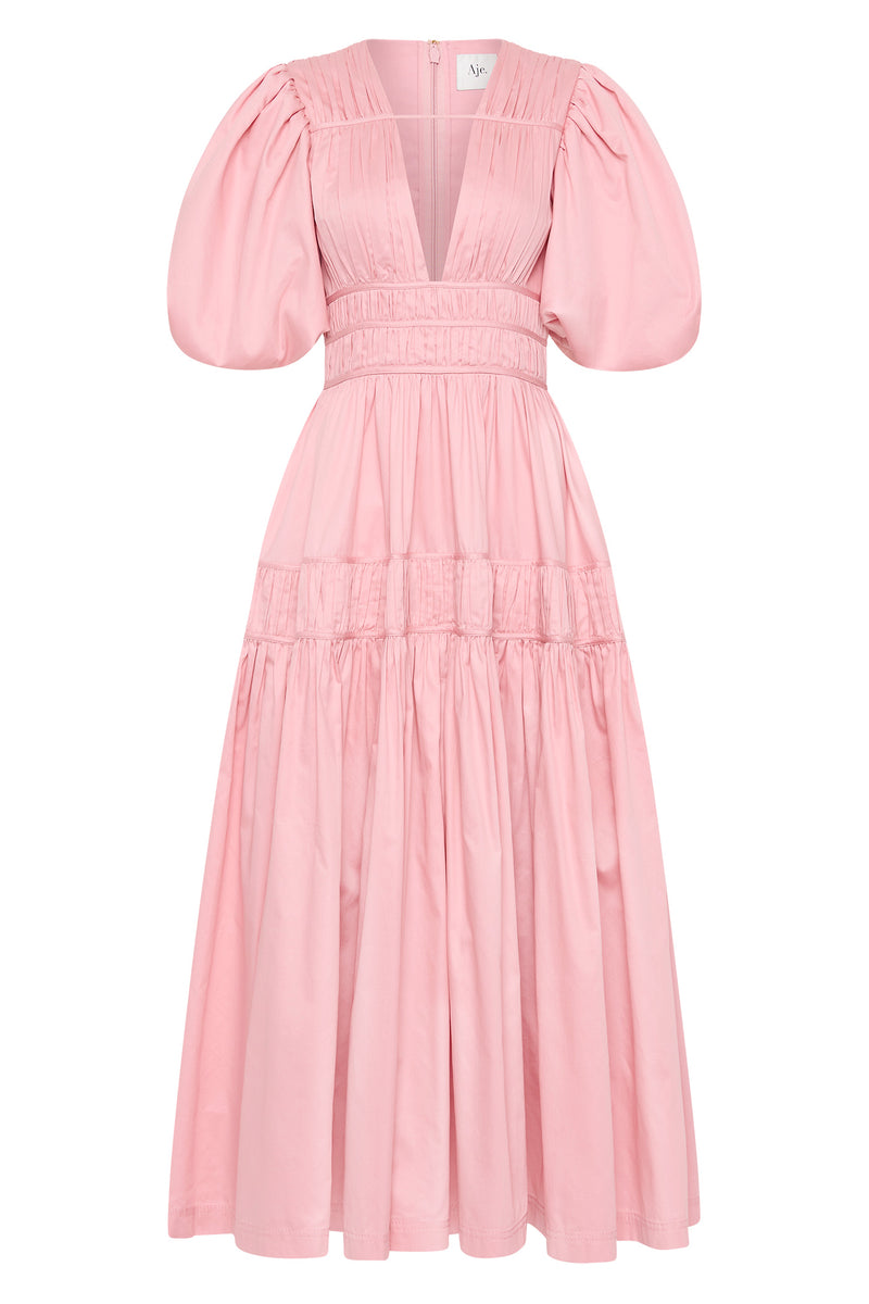 Fallingwater Ruched Midi Dress | Chalk Pink | Aje – Aje ROW