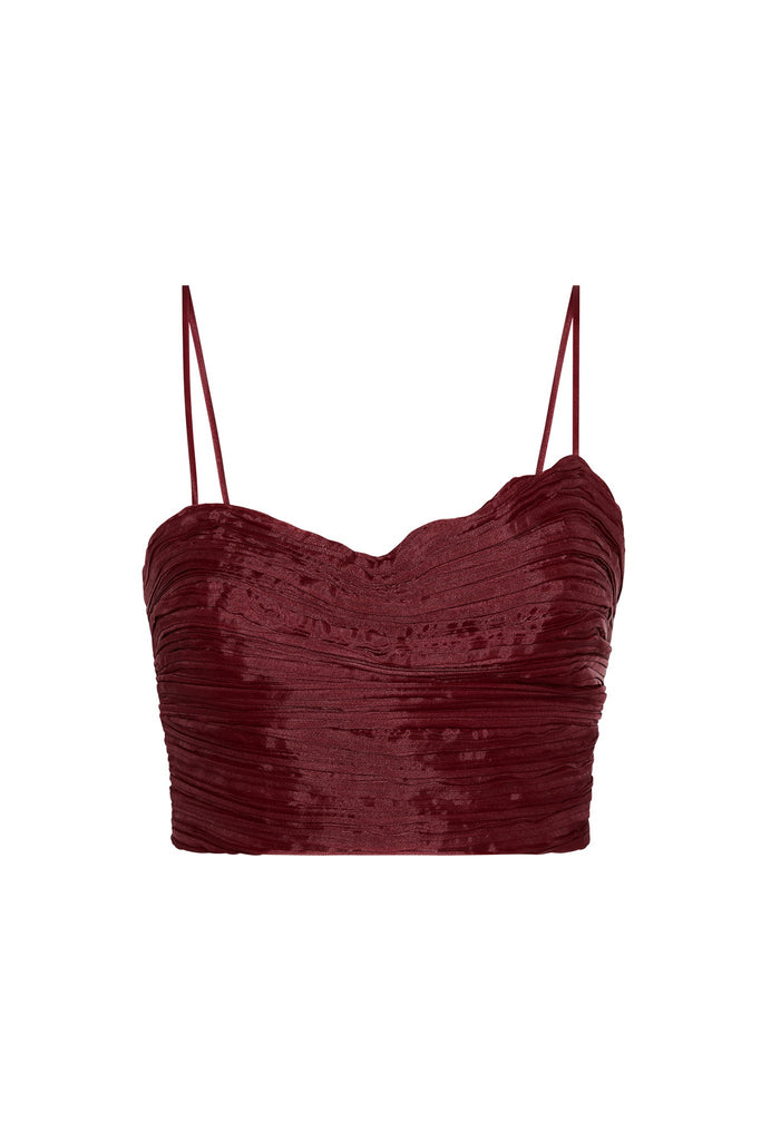 Laurier Wave Cropped Top | Burgundy | Aje – Aje ROW