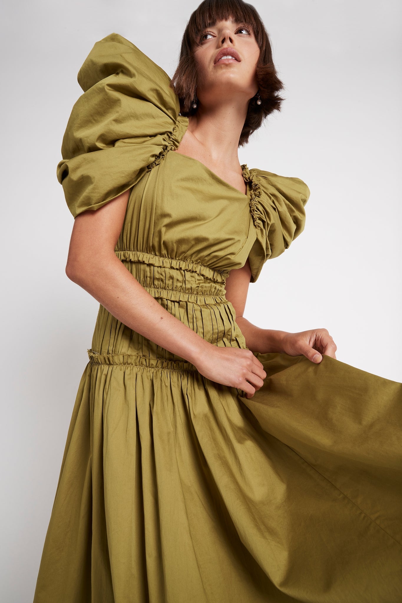 Frequency Butterfly Sleeve Dress | Olive Green | Aje – Aje World