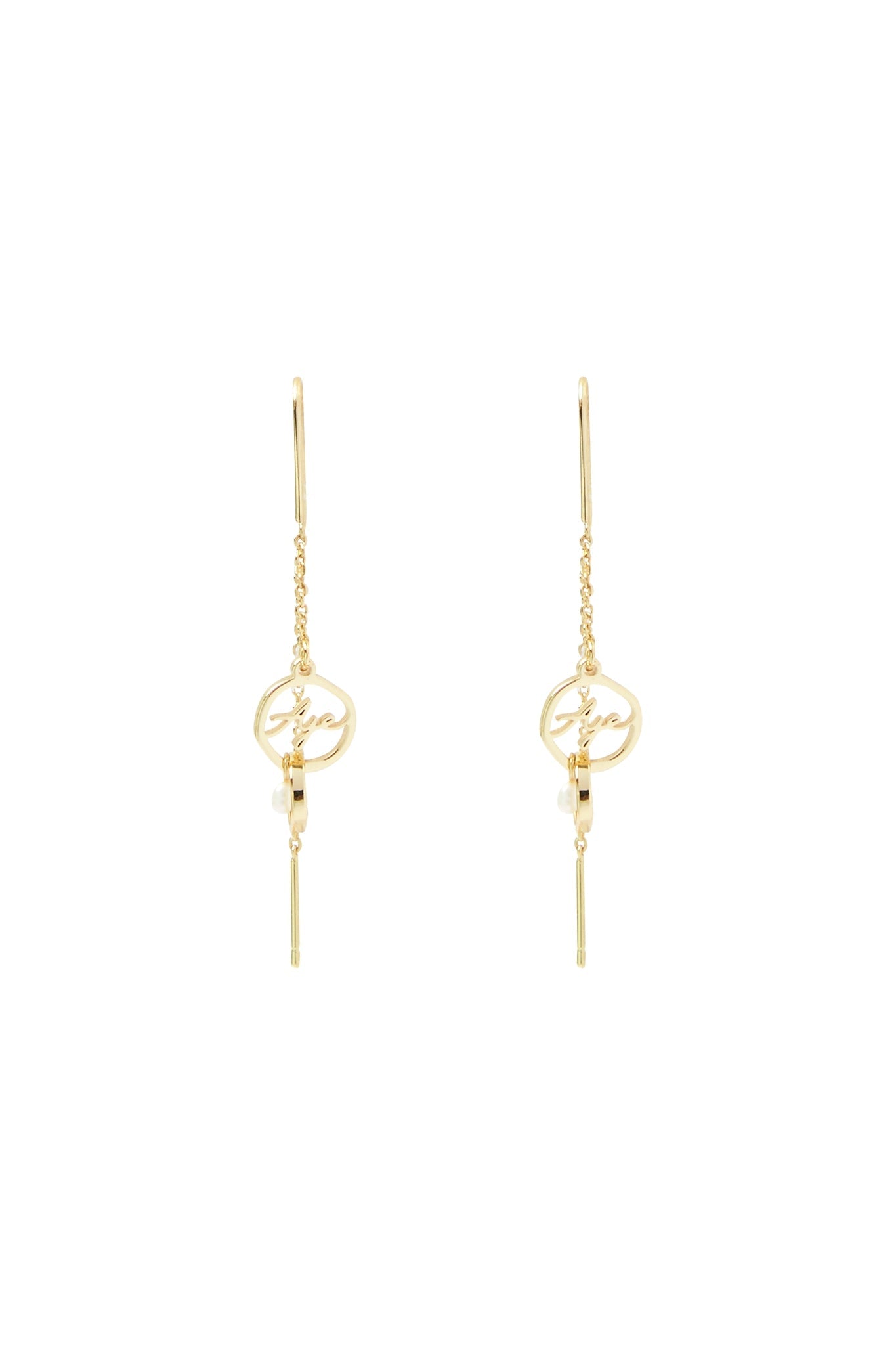 Aje Logo Circle Drop Chain Earring