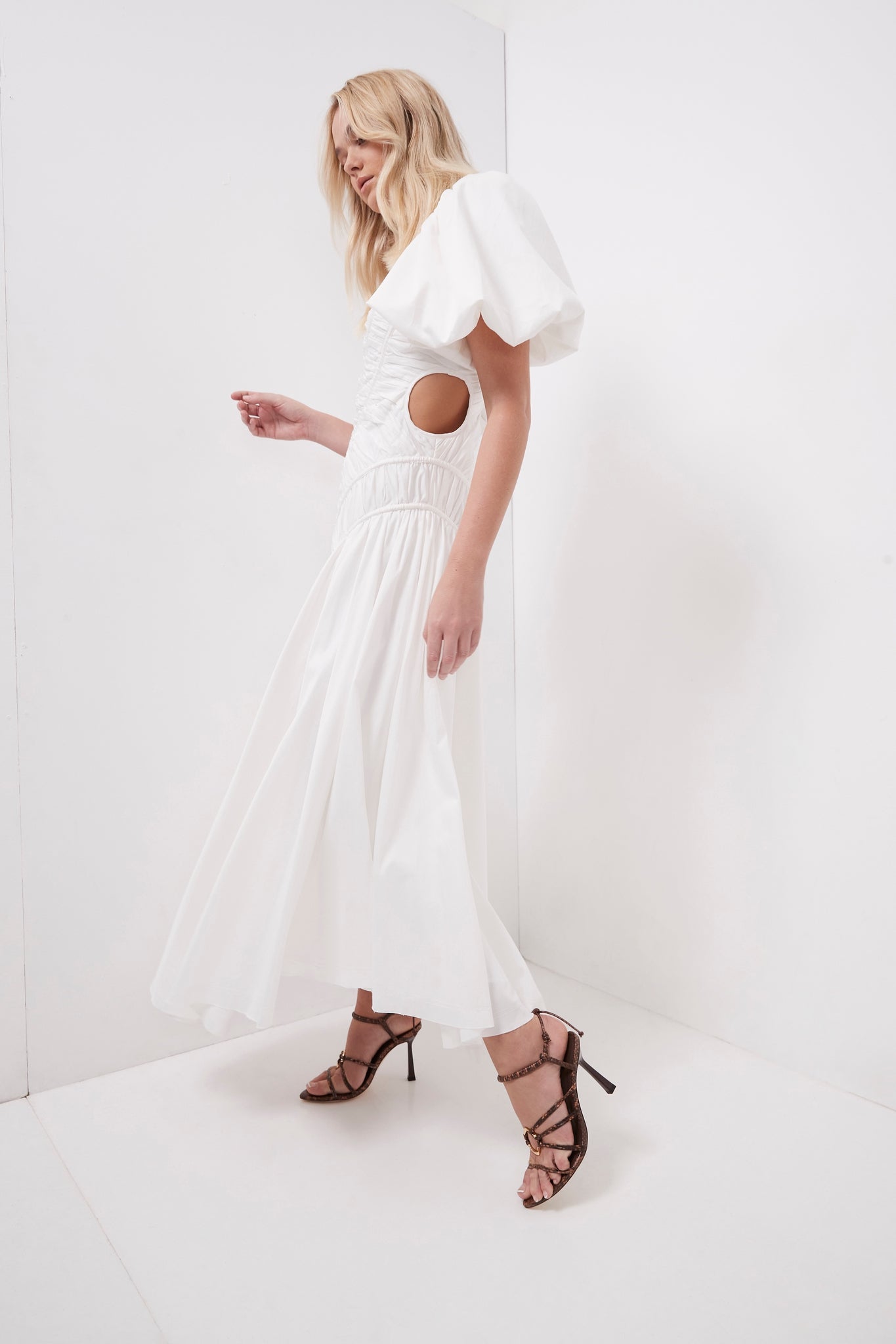 Siren Drawstring Midi Dress | Ivory | Aje – Aje World