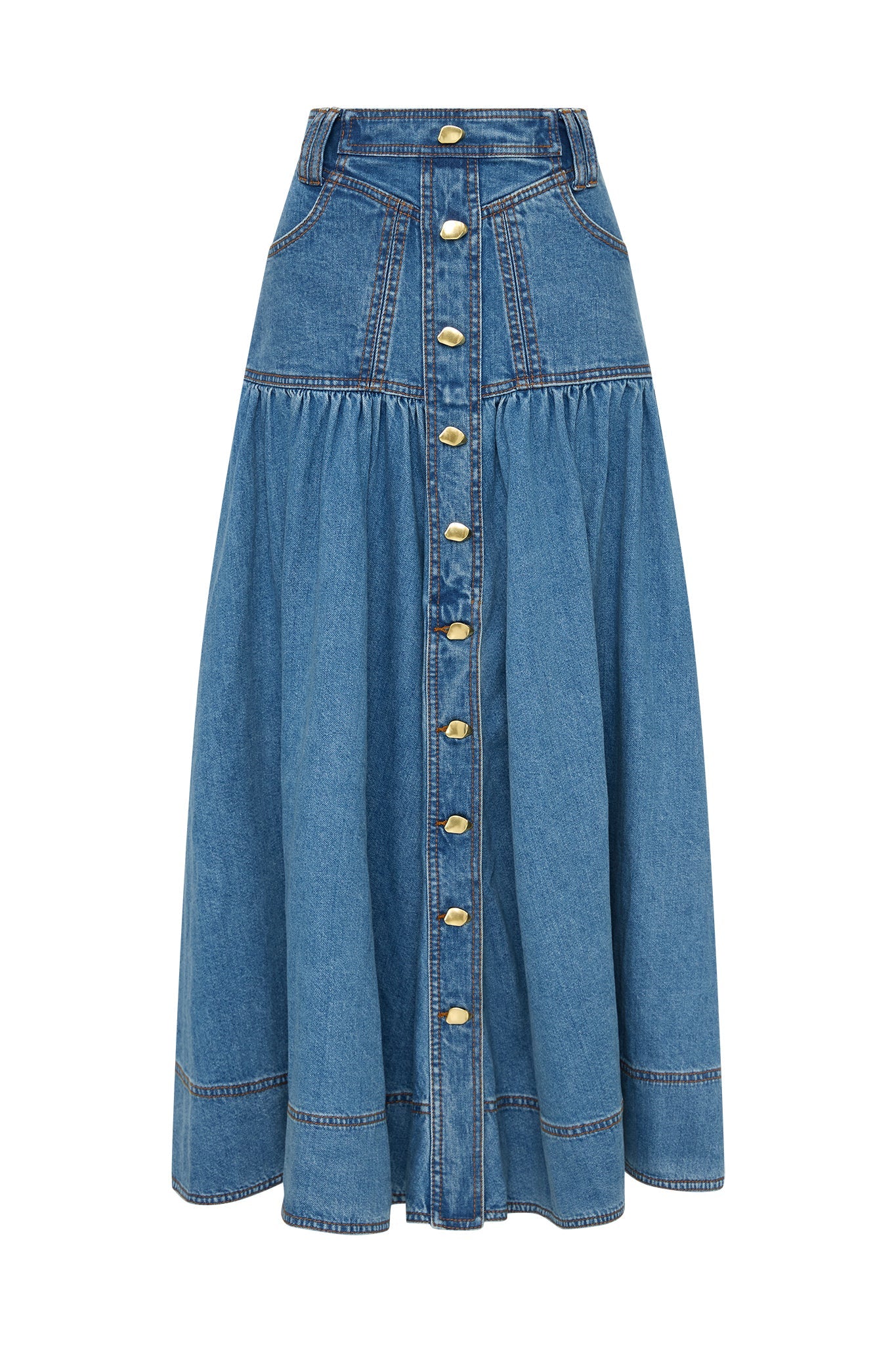 Belmond Denim Midi Skirt | 90’s Wash | Aje – Aje ROW