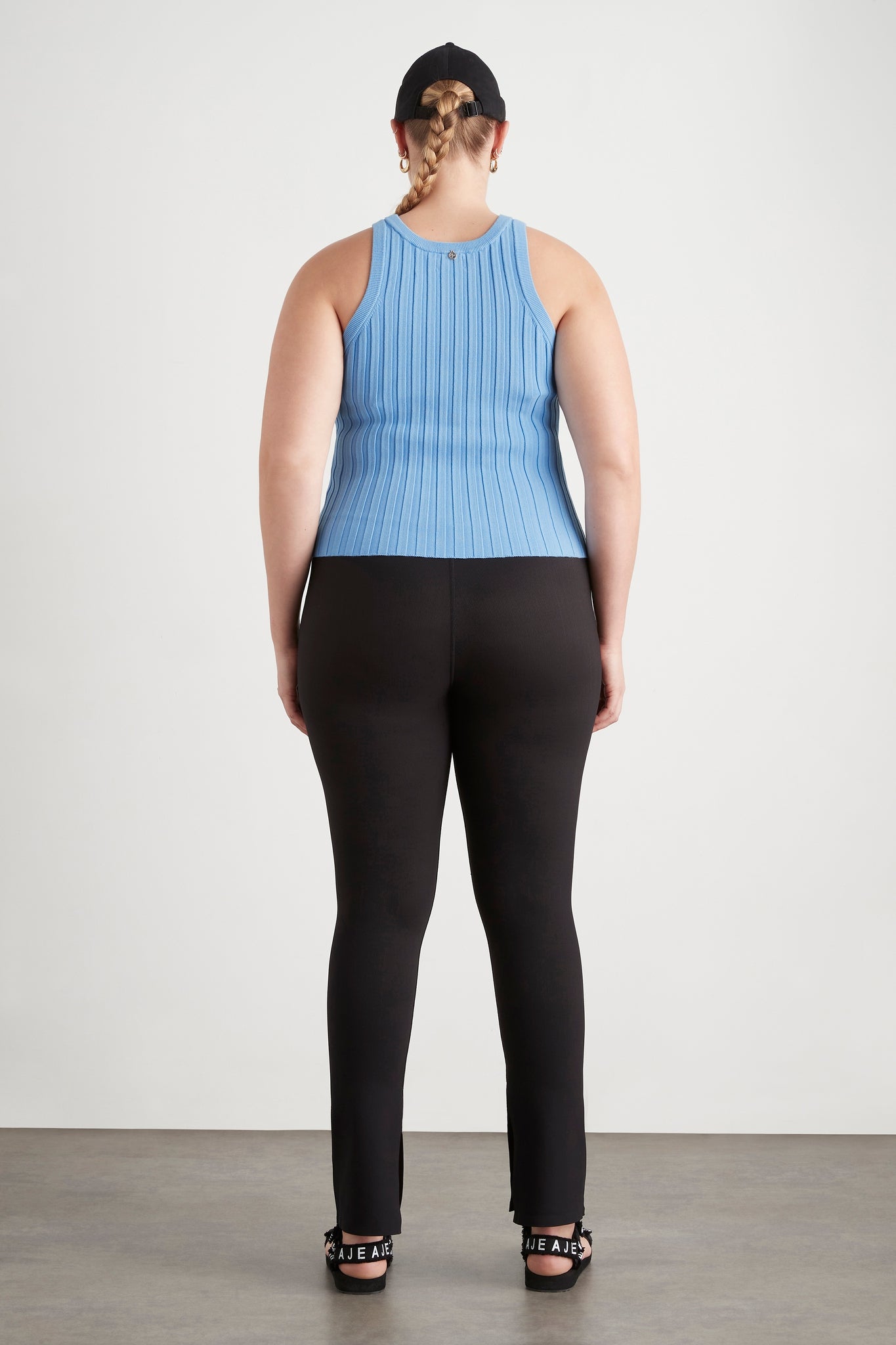 Hydra Racer Knit Ribbed Top | Cerulean Blue | AJE ATHLETICA – Aje ROW