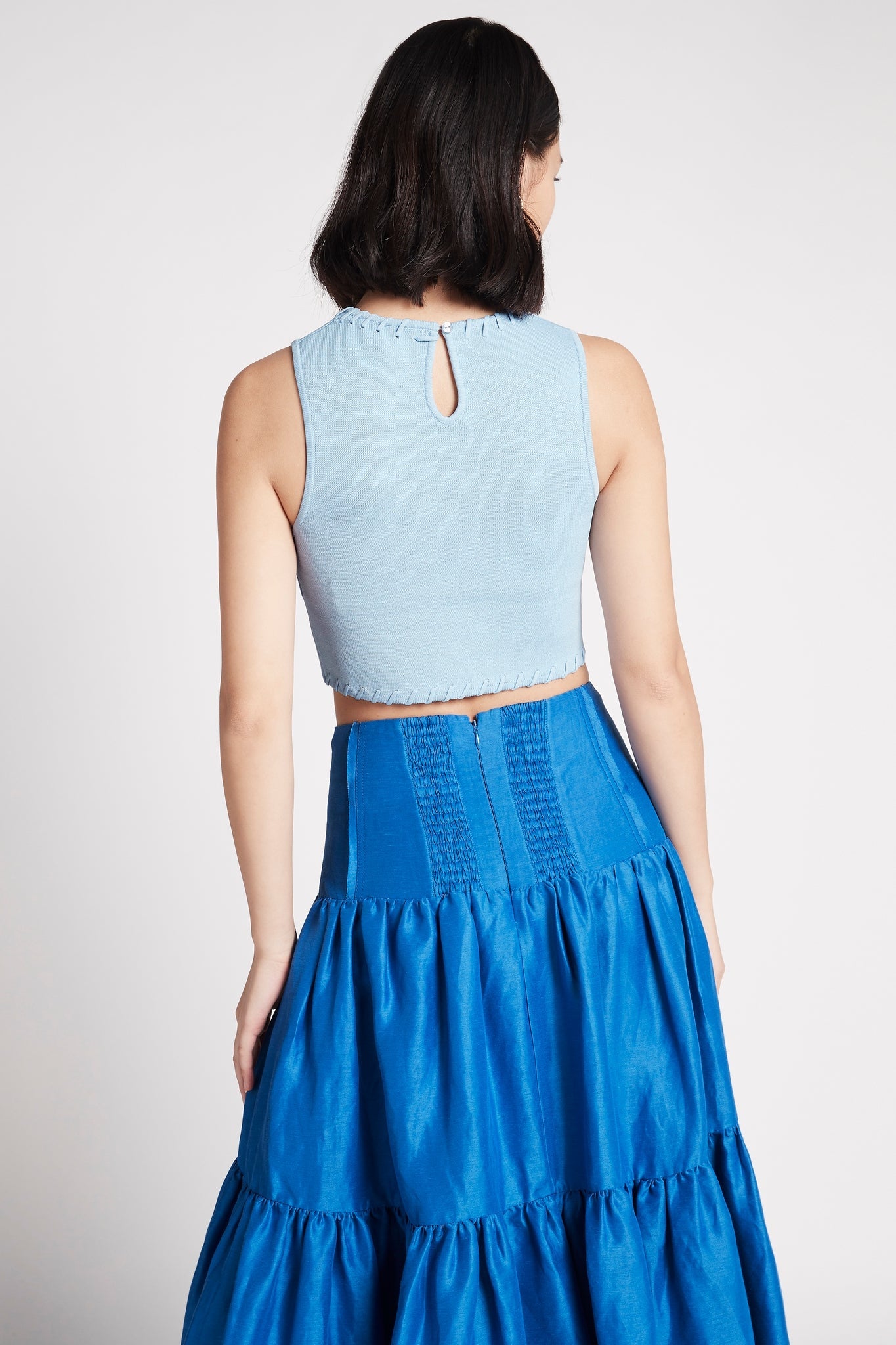 Kai Logo Cropped Knit Tank | Powder Blue | Aje – Aje World