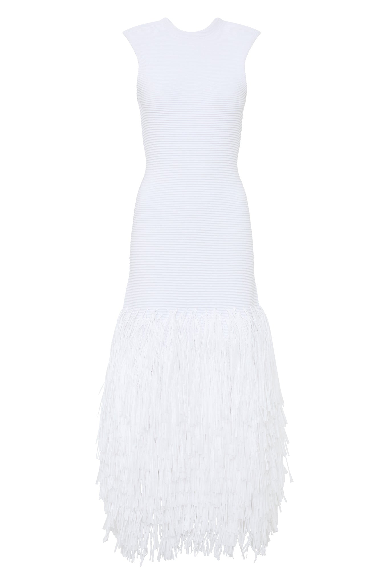 Rushes Raffia Knit Midi Dress-IVORY / XXS Rushes Raffia Knit Midi Dress-IVORY / XXS