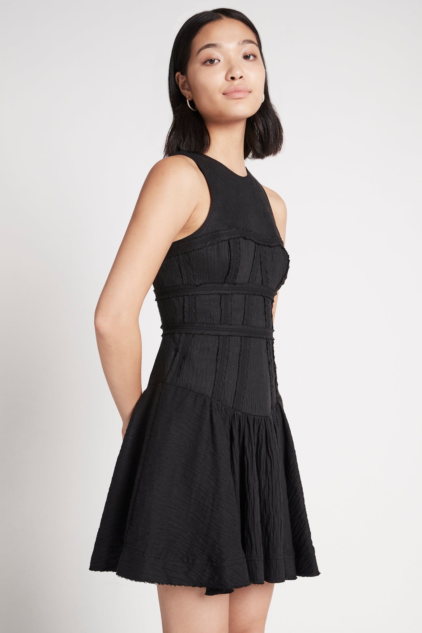 aje tidal corset midi dress White Dress