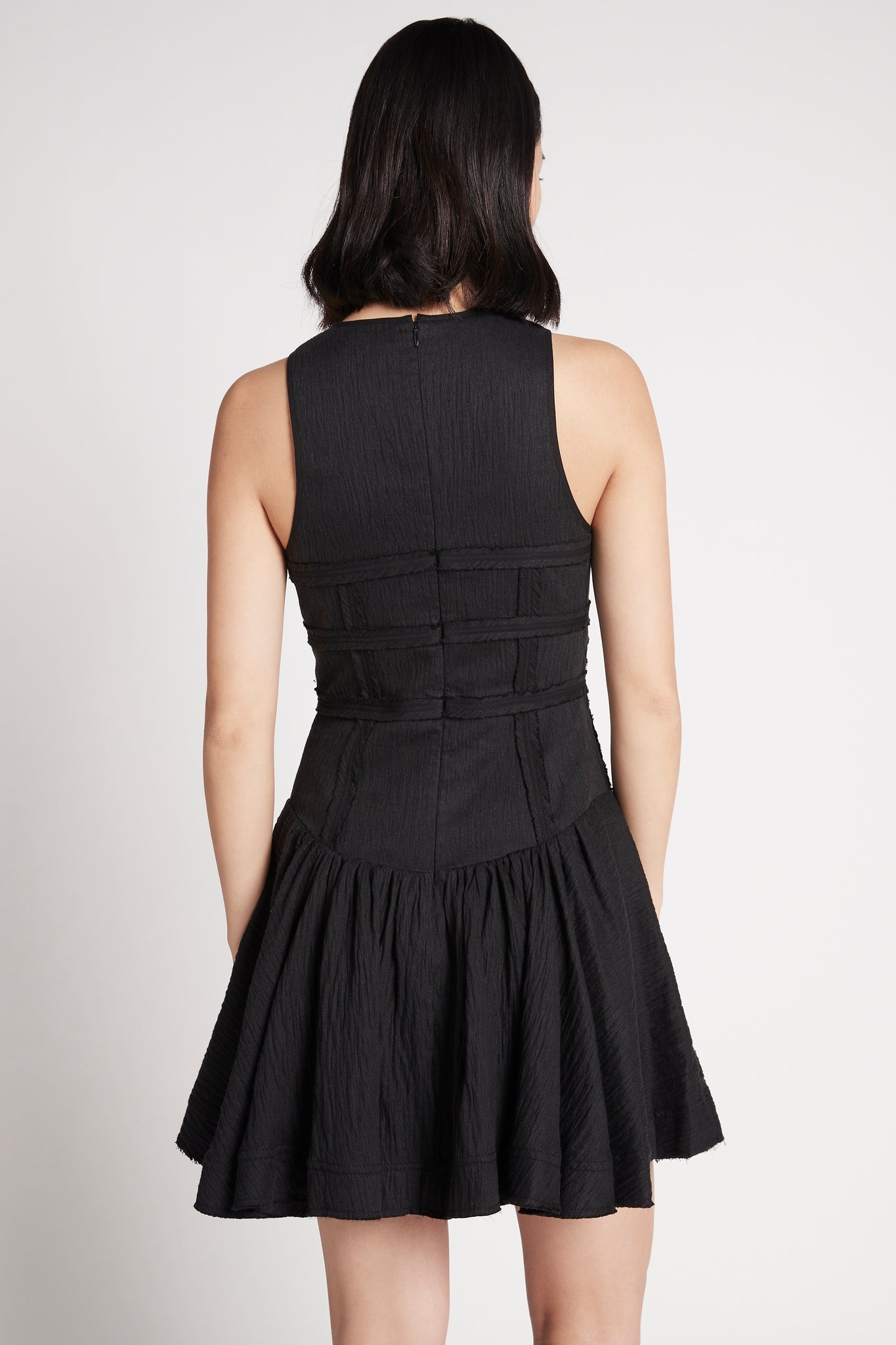 aje tidal corset mini dress Aje Tidal Panelled-bodice Linen-blend Mini Dress In Black